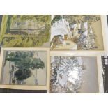 RACHEL ANN LE BAS, N.E.A.C., R.E. (ENGLISH, 1923-2020) Four watercolour landscape studies, including