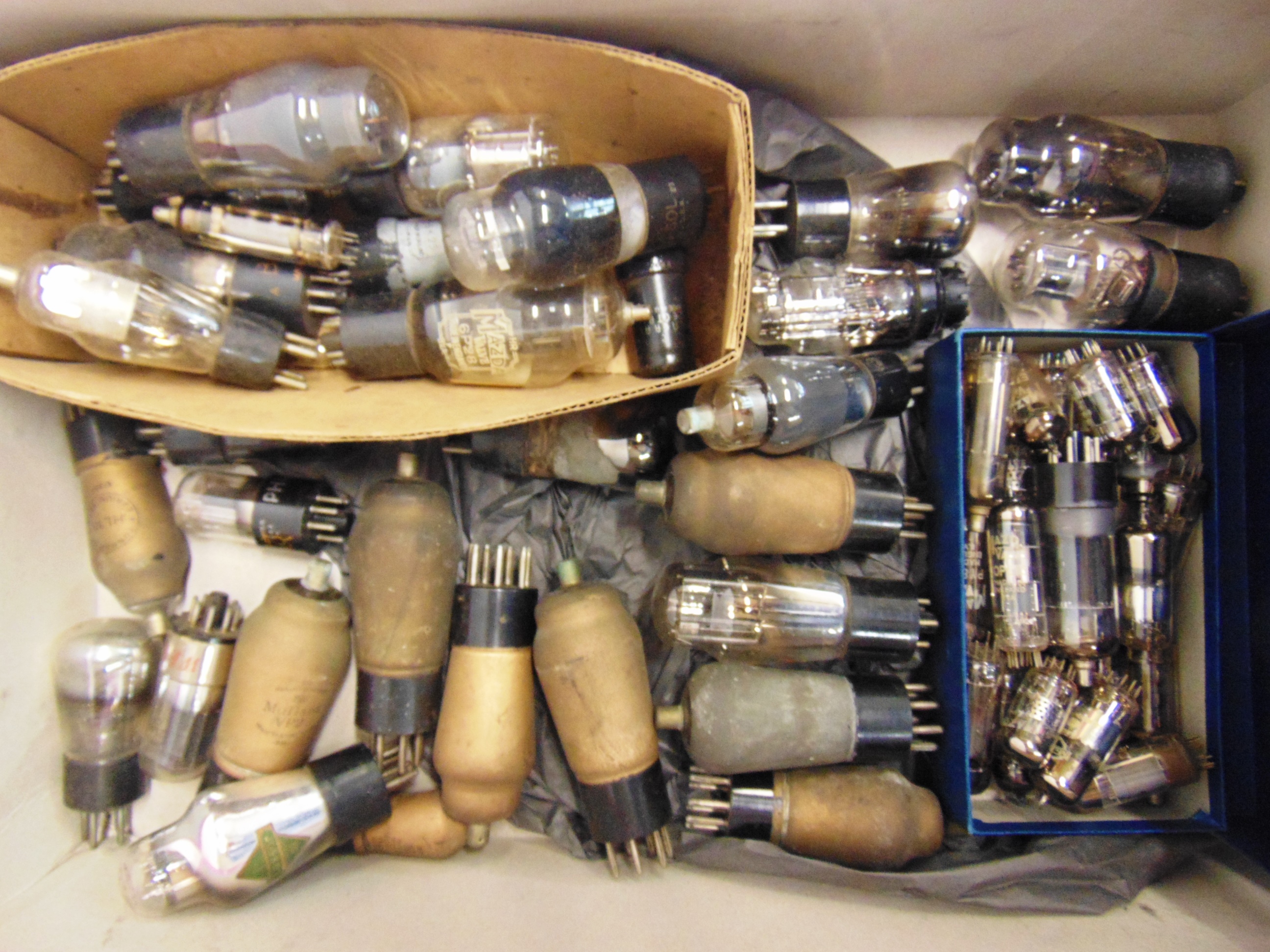 APPROXIMATELY NINETY ASSORTED RADIO VALVES (two boxes).