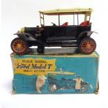 A SUNRISE TOYS NIHONKOGEI (JAPAN) TINPLATE BATTERY-OPERATED FORD MODEL T black with a removable