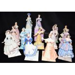 FOURTEEN LIMITED EDITION COALPORT SPINK FIGURES: 'The Royal Wedding' numbered 206/10,000; 'Turn of