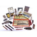 ASSORTED COLLECTABLES comprising a cigarette lighter and cigarette case set, each with U.S. dollar