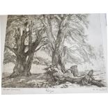 RACHEL ANN LE BAS, N.E.A.C., R.E. (ENGLISH, 1923-2020) 'Exmoor Beeches', etching, limited edition