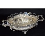 A LATE 19TH CENTURY AUSTRIA-HUNGARY SILVER AND GLASS CENTRE DISH The 800 standard marked ornate