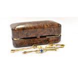 TWO 9CT GOLD BAR BROOCHES And a 9ct gold pin, note: steel pins to bar brooch, gross weight approx.