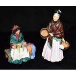 TWO ROYAL DOULTON FIGURES: HN1759 'The Orange Lady' and HN2017 'Silks and Ribbons' Condition