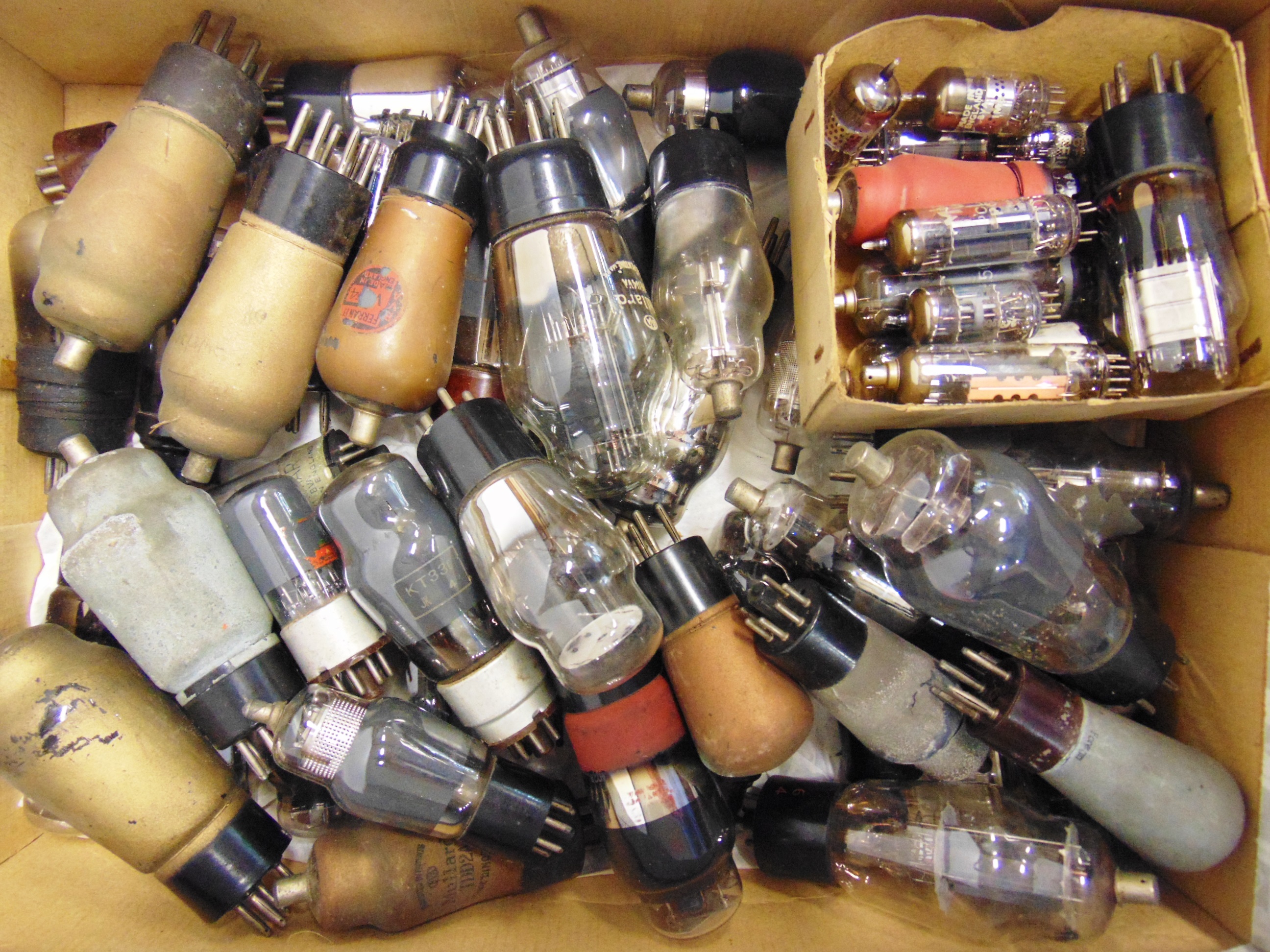 APPROXIMATELY NINETY ASSORTED RADIO VALVES (two boxes). - Image 2 of 2