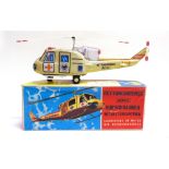 A NOMURA [JAPAN] TINPLATE & PLASTIC BATTERY-OPERATED A.D.A.C. HELICOPTER good to fair condition (