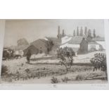 RACHEL ANN LE BAS, N.E.A.C., R.E. (ENGLISH, 1923-2020) 'Provencal Farmstead', etching, artist's