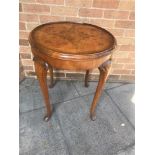 WALNUT CIRCULAR OCCASIONAL TABLE, height 72cm, diameter 63cm