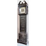 AN 8-DAY LONGCASE CLOCK the 11' dial with silvered chapter ring signed 'wm. Lock Taunton',