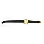 A LADIES VINTAGE OMEGA LADYMATIC WATCH The round steel dial with batons to steel head 26mm case