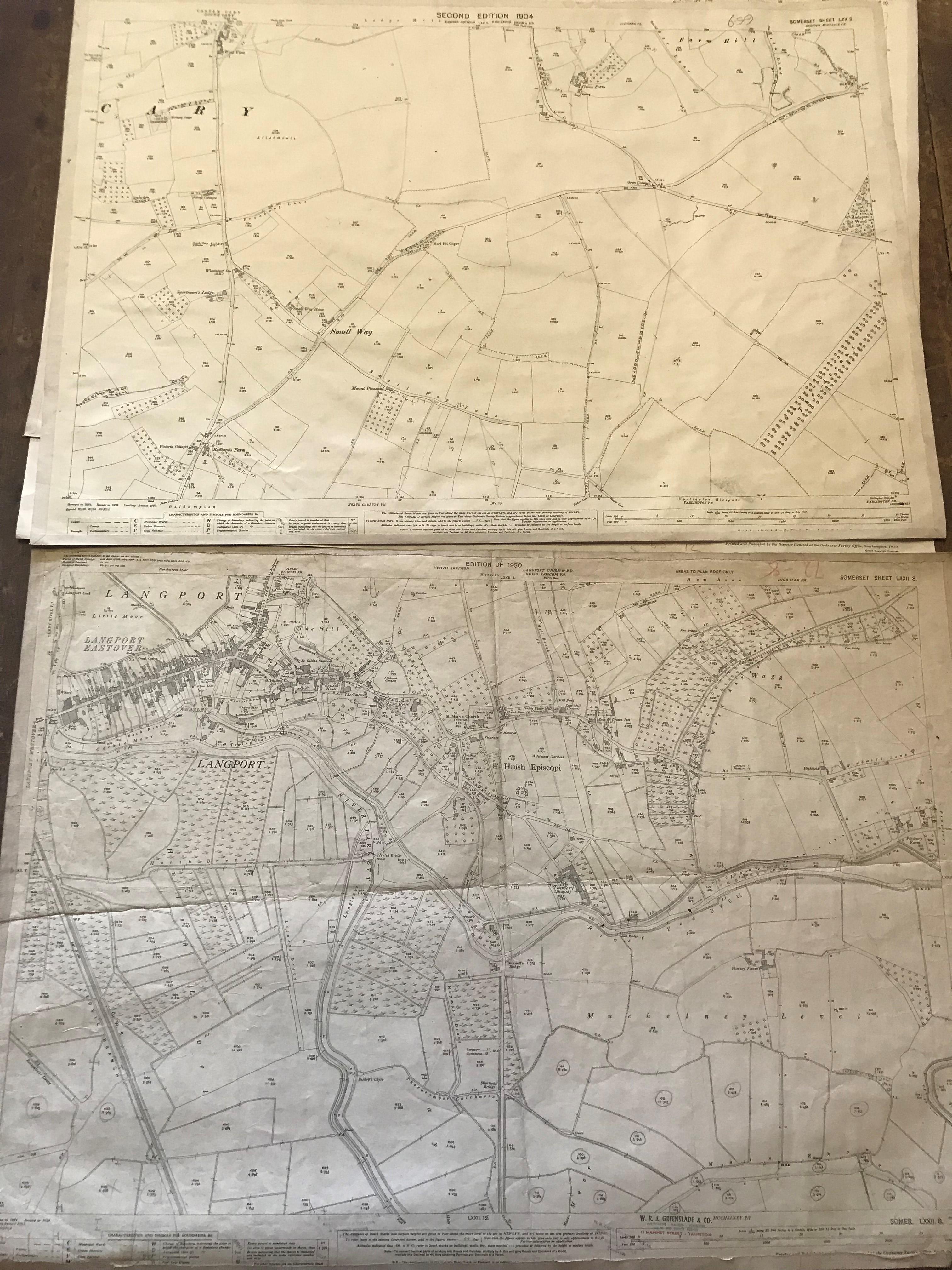 COLLECTION OF THIRTY 1:2500 ORDNANCE SURVEY MAPS covering Wincanton; Langport; North Barrow; - Image 3 of 15