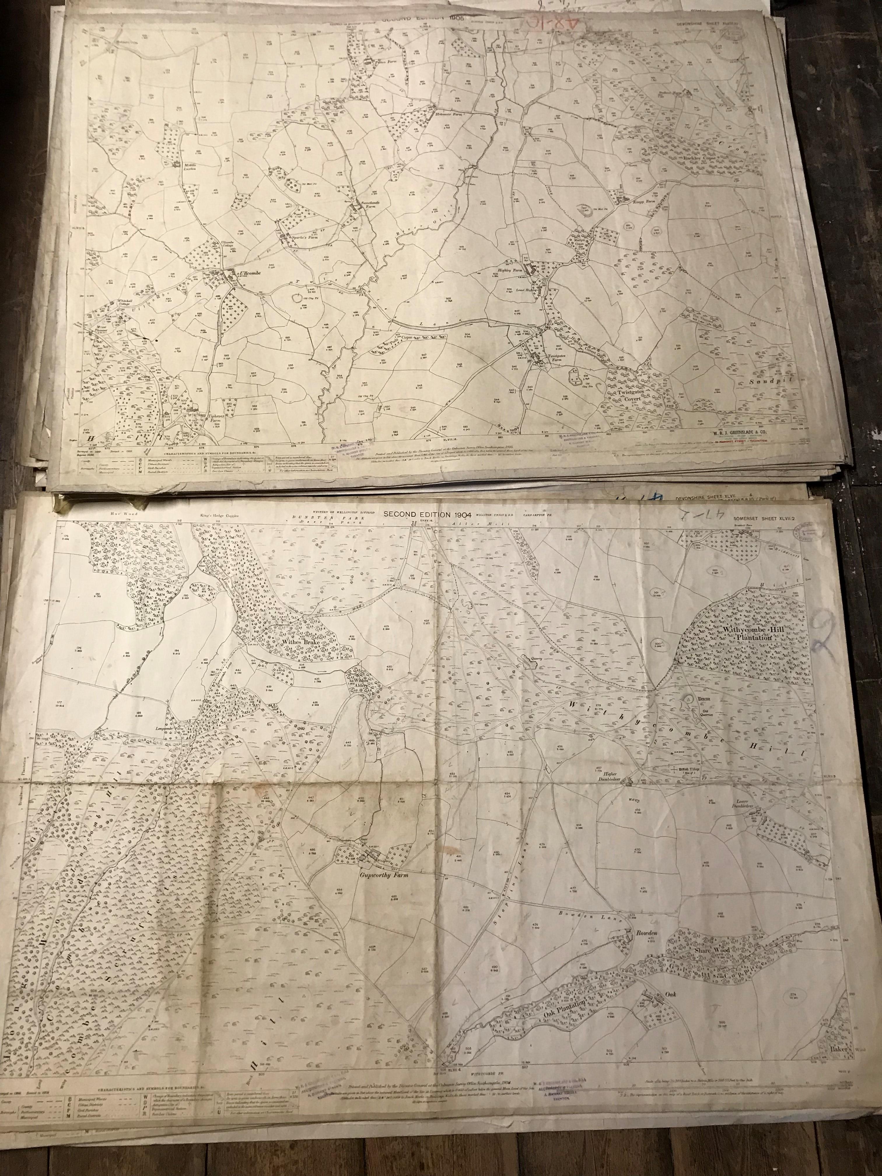 COLLECTION OF THIRTY 1:2500 ORDNANCE SURVEY MAPS covering Bowden; Biscombe; Chapelhayes, - Image 2 of 13