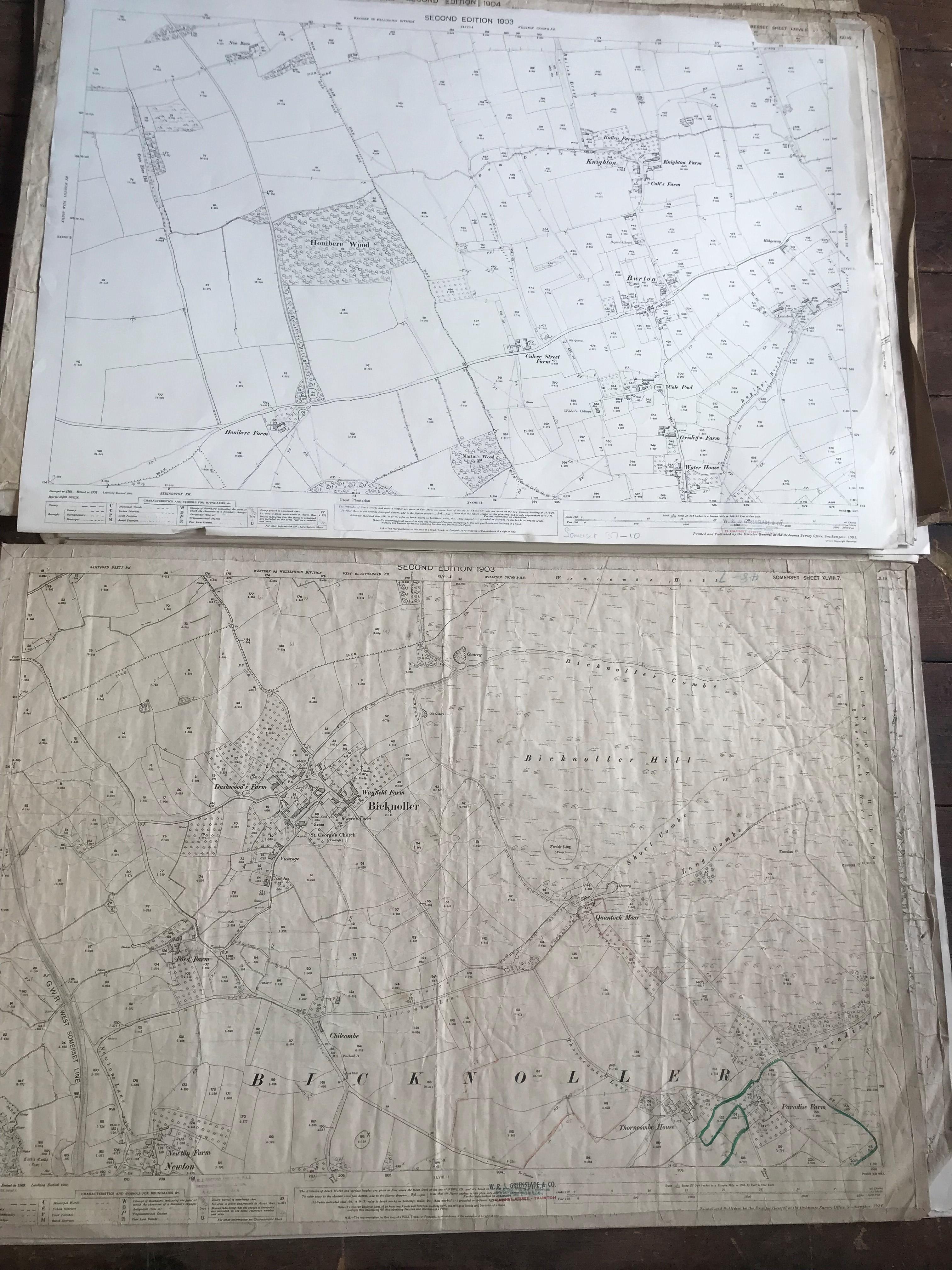 COLLECTION OF THIRTY 1:2500 ORDNANCE SURVEY MAPS covering Otterhampton; Woolston; Lower Vellow and - Image 2 of 9