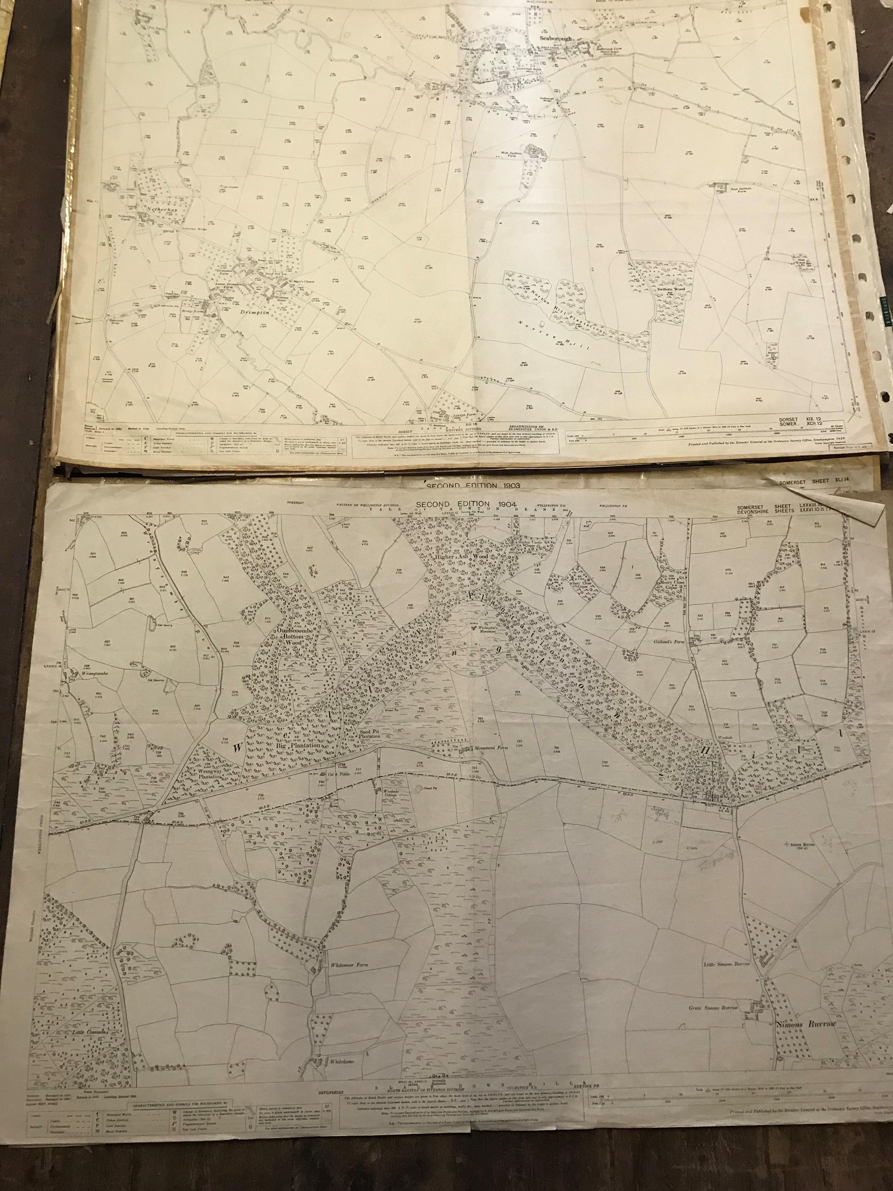 COLLECTION OF THIRTY 1:2500 ORDNANCE SURVEY MAPS covering Drimpton; Uffculme; Butleigh; Elworthy; - Image 3 of 16