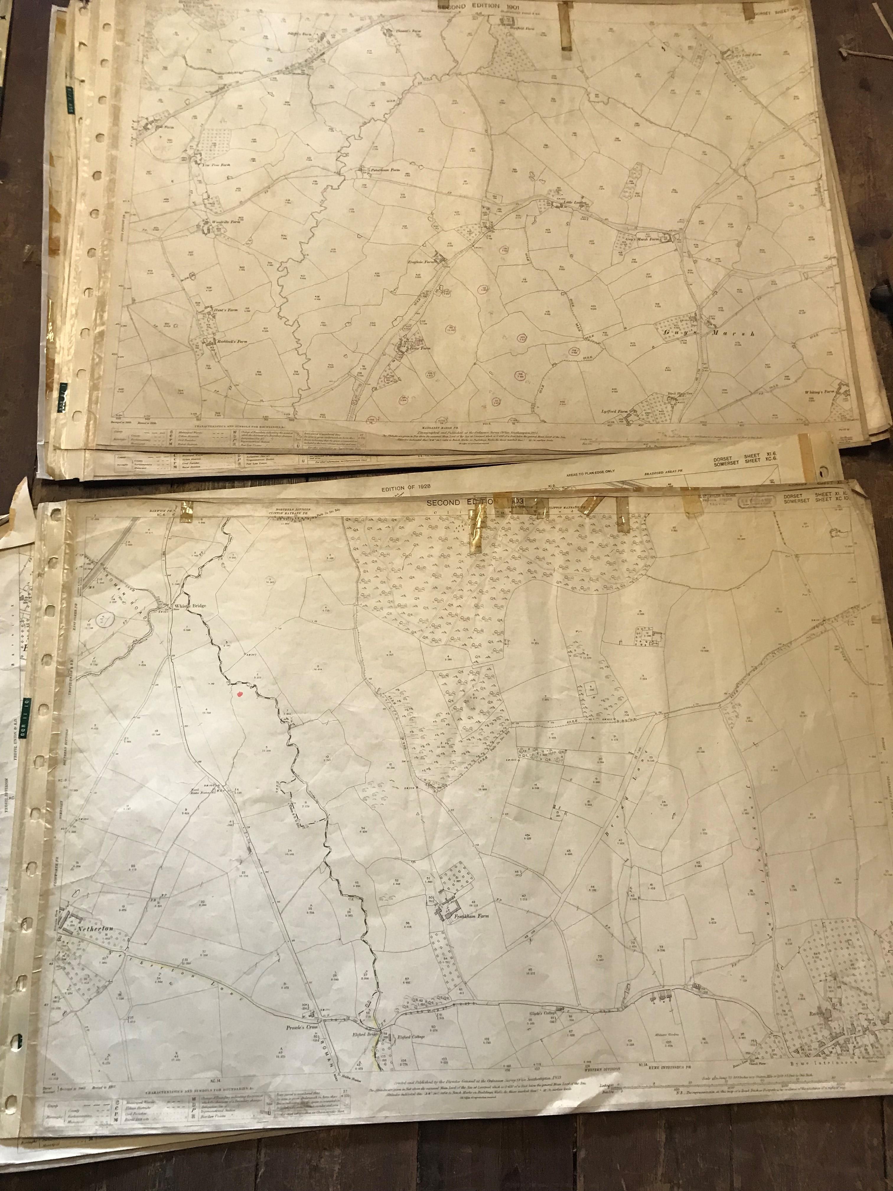 COLLECTION OF THIRTY 1:2500 ORDNANCE SURVEY MAPS covering East Orchard; Chard; Lillington & - Image 8 of 15