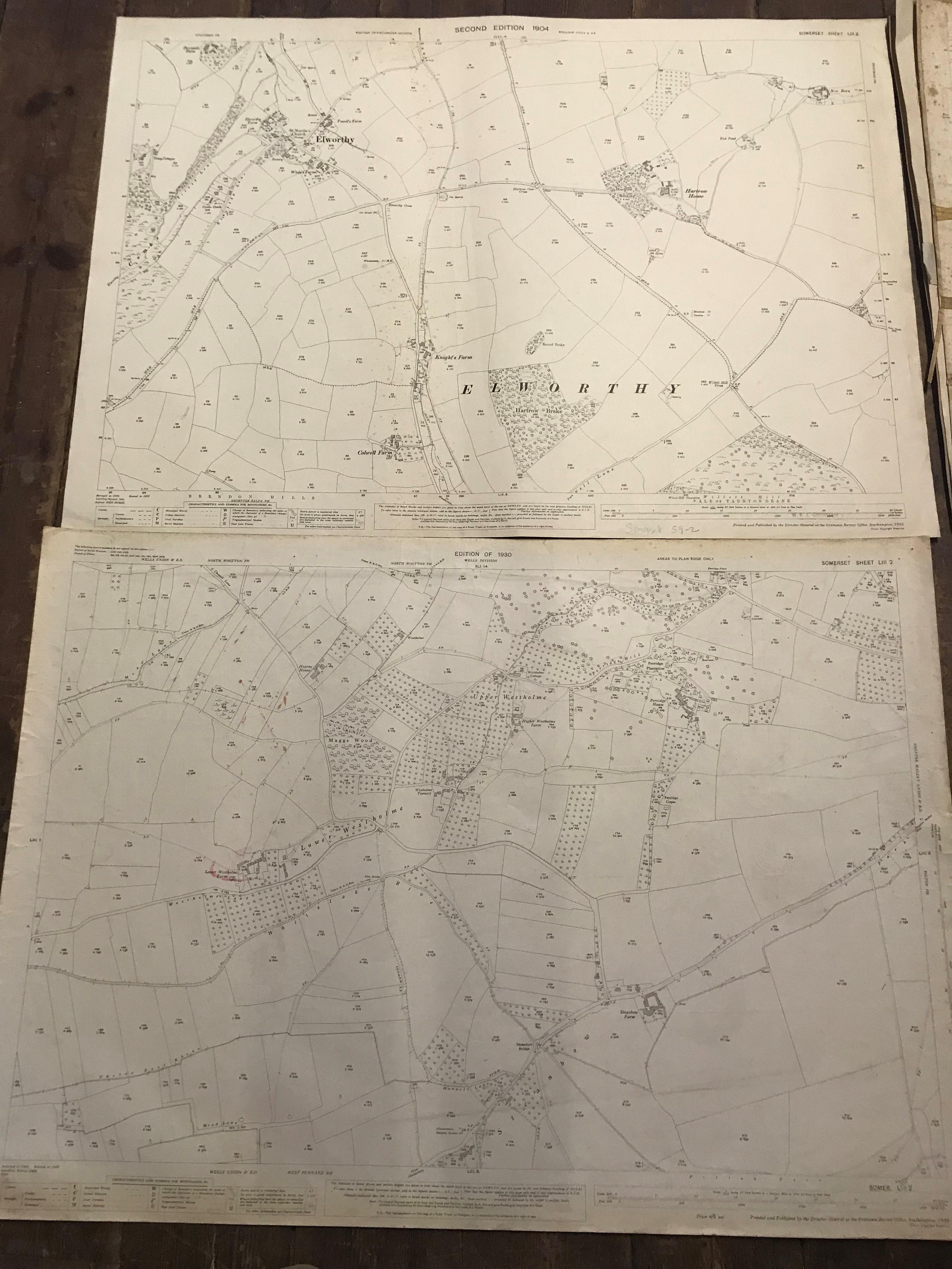 COLLECTION OF THIRTY 1:2500 ORDNANCE SURVEY MAPS covering Drimpton; Uffculme; Butleigh; Elworthy; - Image 7 of 16