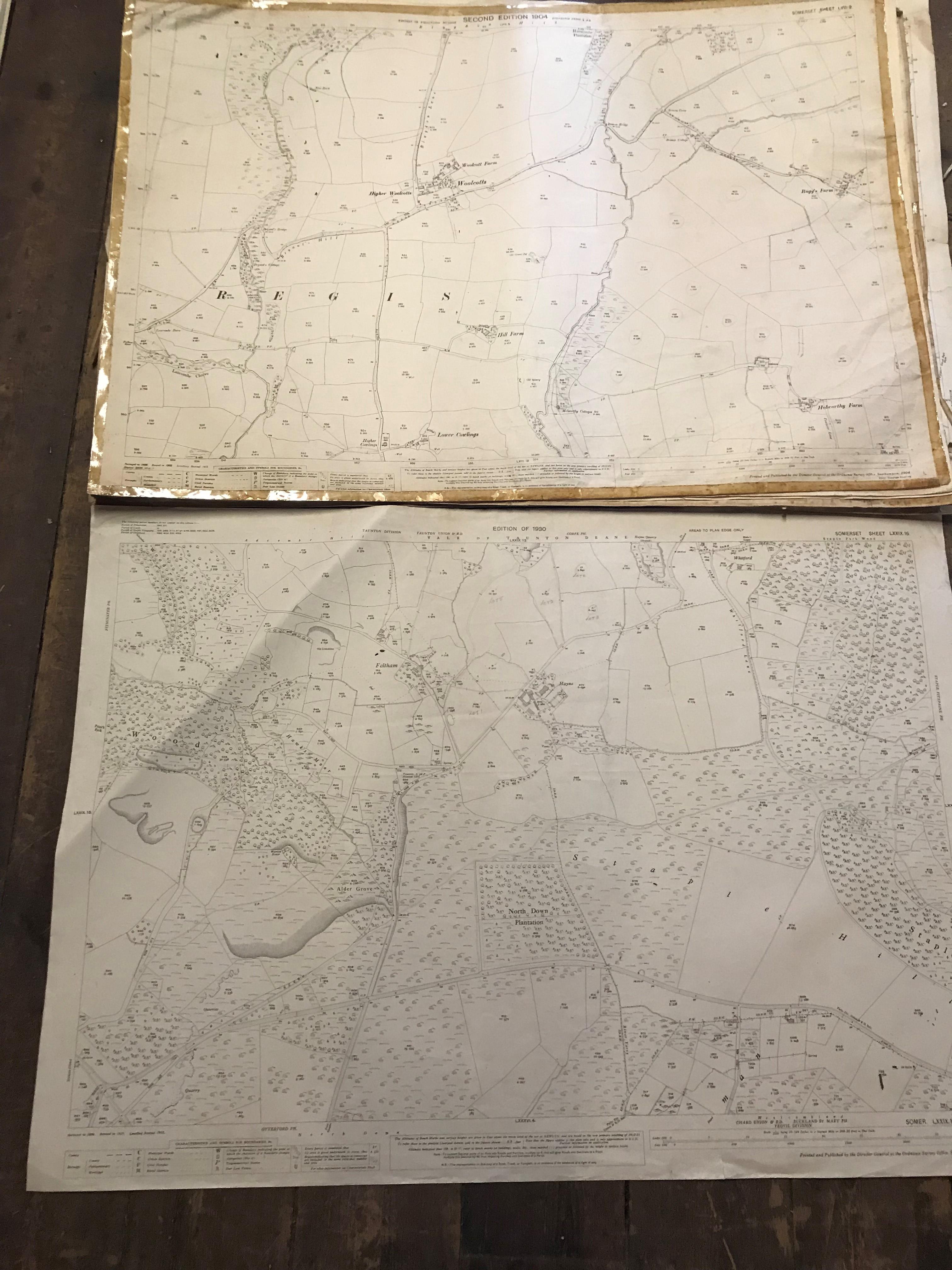 COLLECTION OF THIRTY 1:2500 ORDNANCE SURVEY MAPS covering Drimpton; Uffculme; Butleigh; Elworthy; - Image 6 of 16