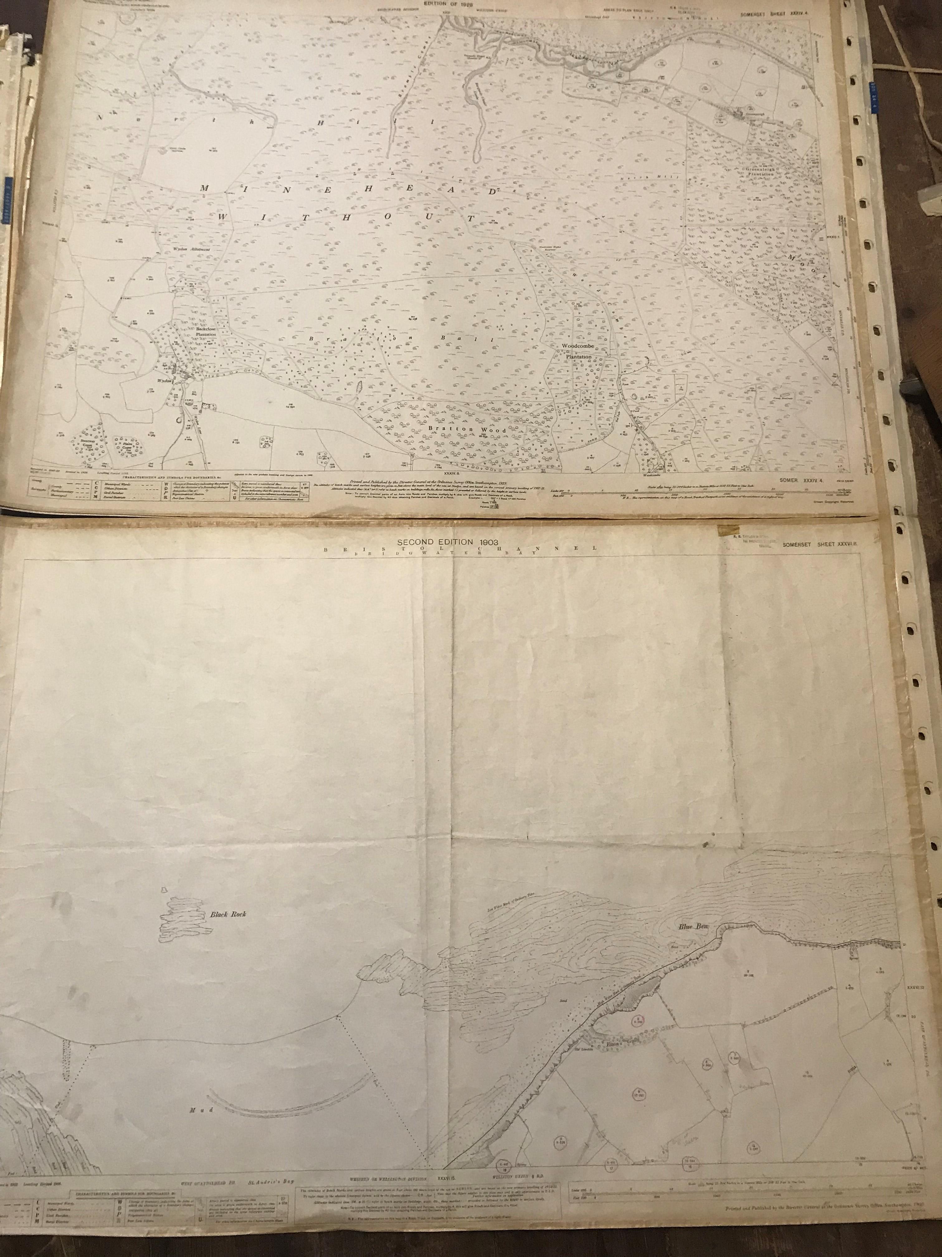 COLLECTION OF THIRTY 1:2500 ORDNANCE SURVEY MAPS covering West Quantoxhead; Watchet; Middlemarsh; - Image 4 of 17