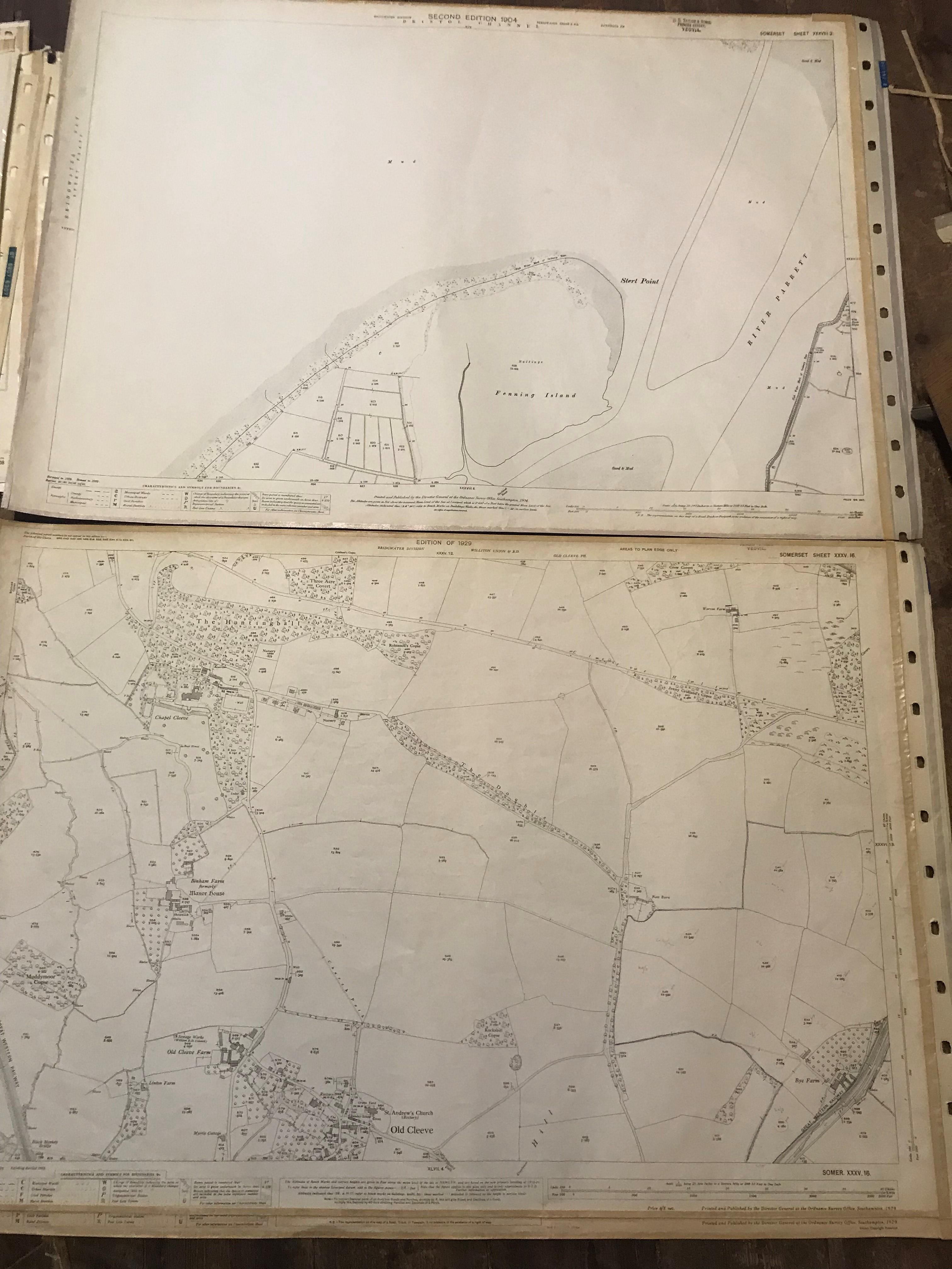 COLLECTION OF THIRTY 1:2500 ORDNANCE SURVEY MAPS covering West Quantoxhead; Watchet; Middlemarsh; - Image 6 of 17