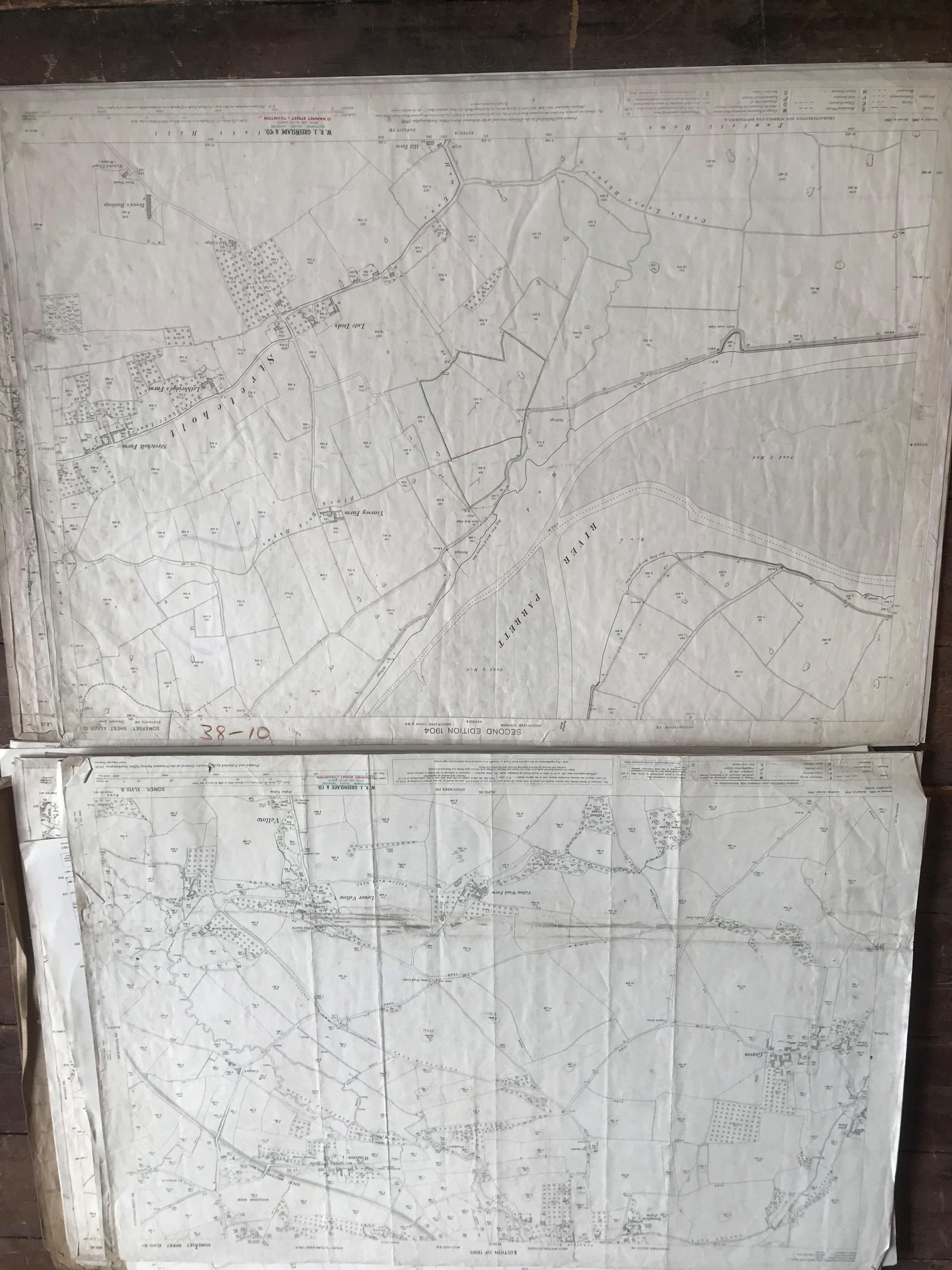 COLLECTION OF THIRTY 1:2500 ORDNANCE SURVEY MAPS covering Otterhampton; Woolston; Lower Vellow and