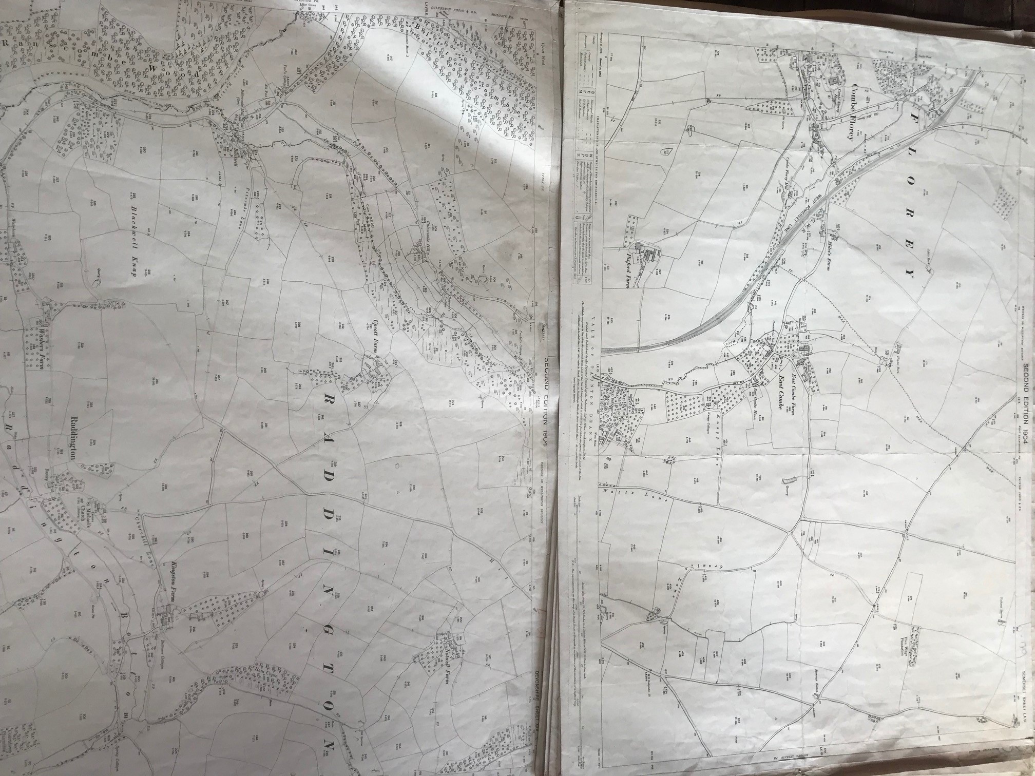 COLLECTION OF THIRTY 1:2500 ORDNANCE SURVEY MAPS covering Raddington; East Combe and Combe Florey; - Image 2 of 16