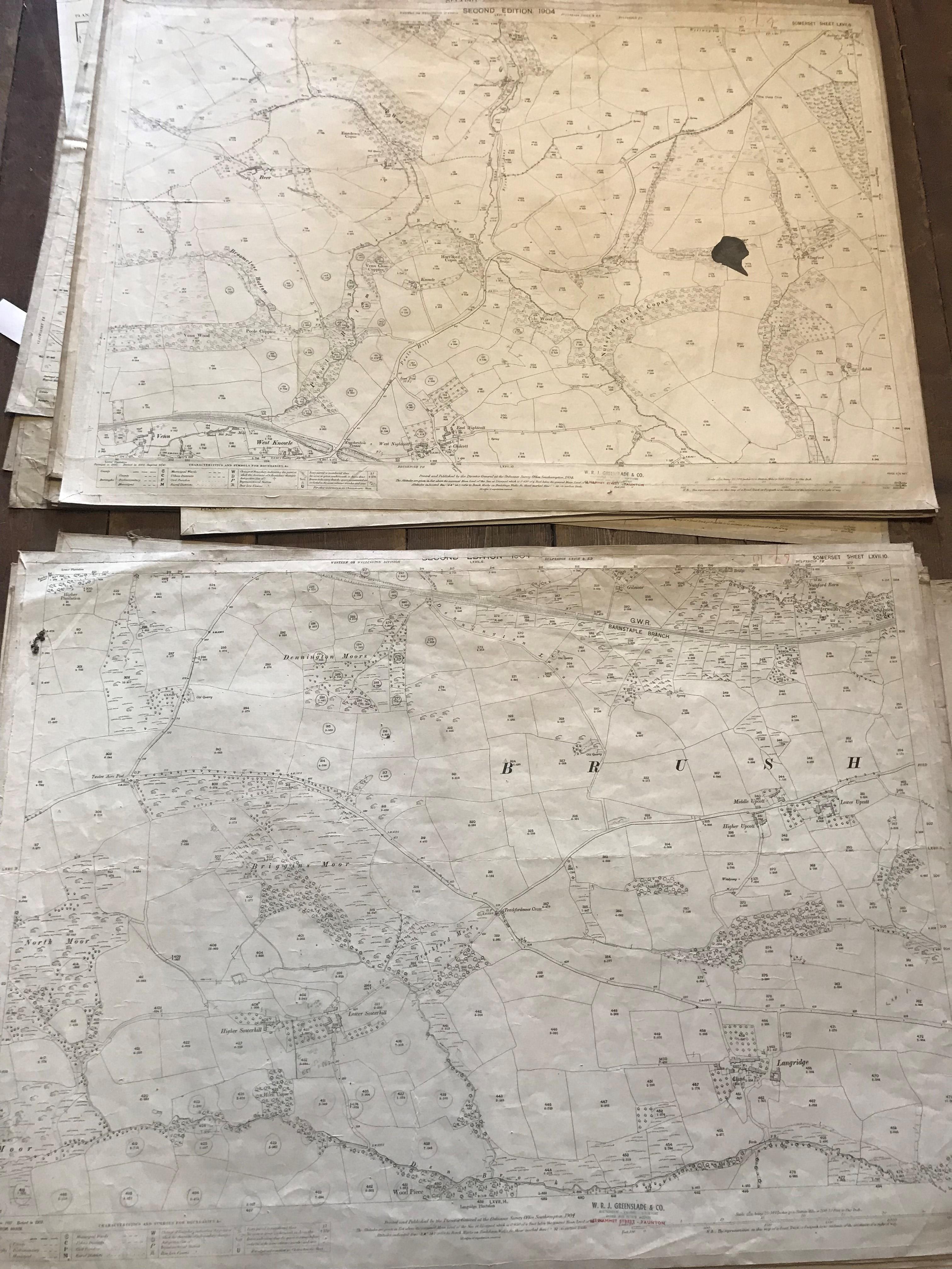 COLLECTION OF THIRTY 1:2500 ORDNANCE SURVEY MAPS covering Wincanton; Langport; North Barrow; - Image 4 of 15