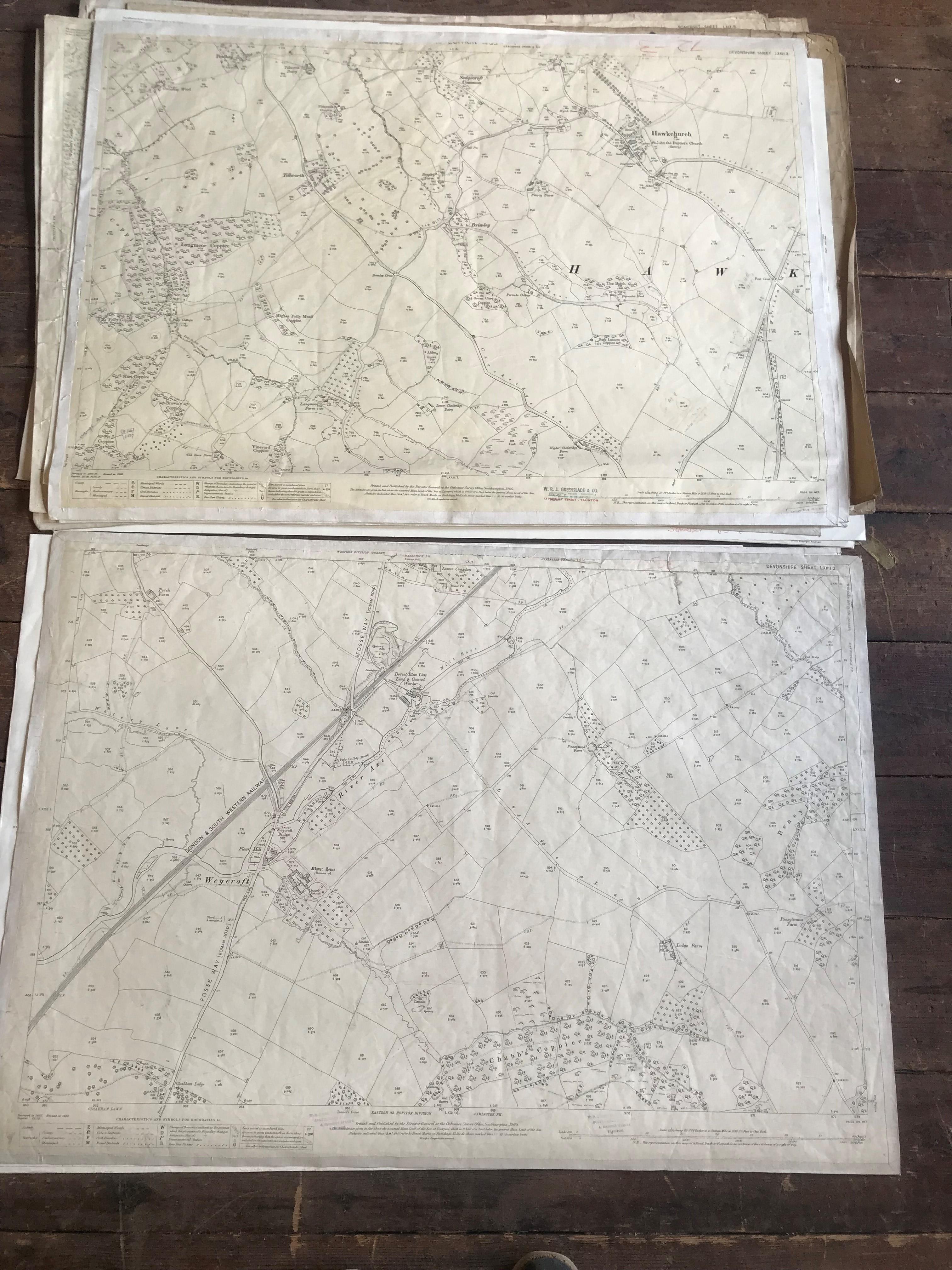 COLLECTION OF THIRTY 1:2500 ORDNANCE SURVEY MAPS covering Otterhampton; Woolston; Lower Vellow and - Image 5 of 9