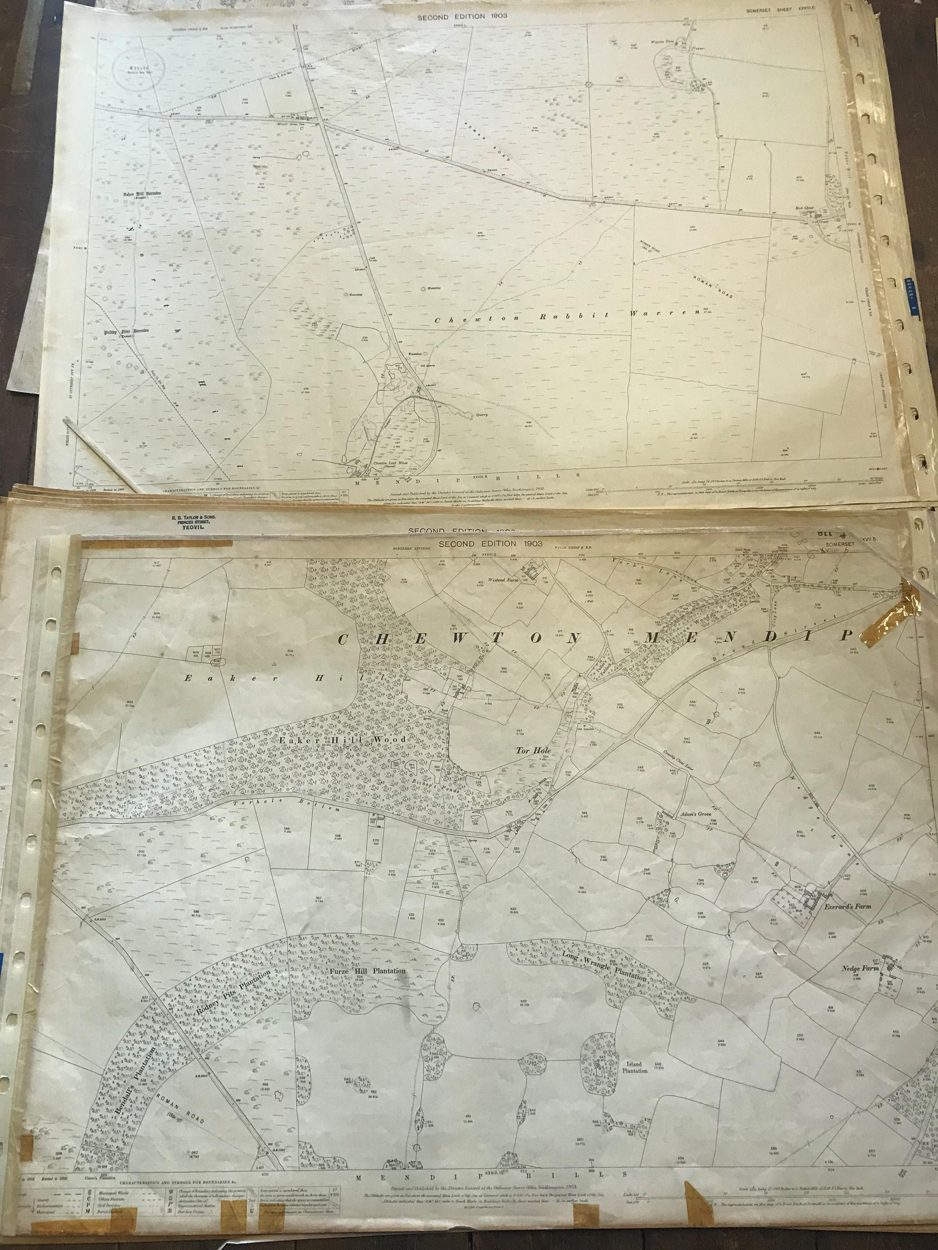 COLLECTION OF THIRTY 1:2500 ORDNANCE SURVEY MAPS covering Upper and Lower Westholme; Chewton Mendip; - Image 3 of 13