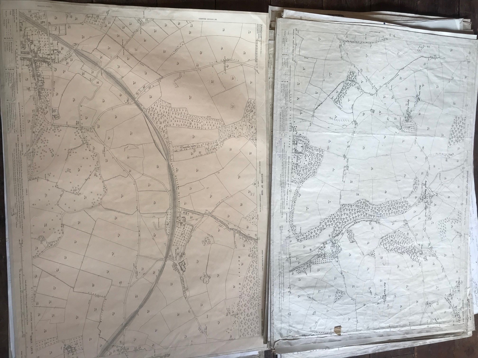 COLLECTION OF THIRTY 1:2500 ORDNANCE SURVEY MAPS covering Raddington; East Combe and Combe Florey; - Image 4 of 16