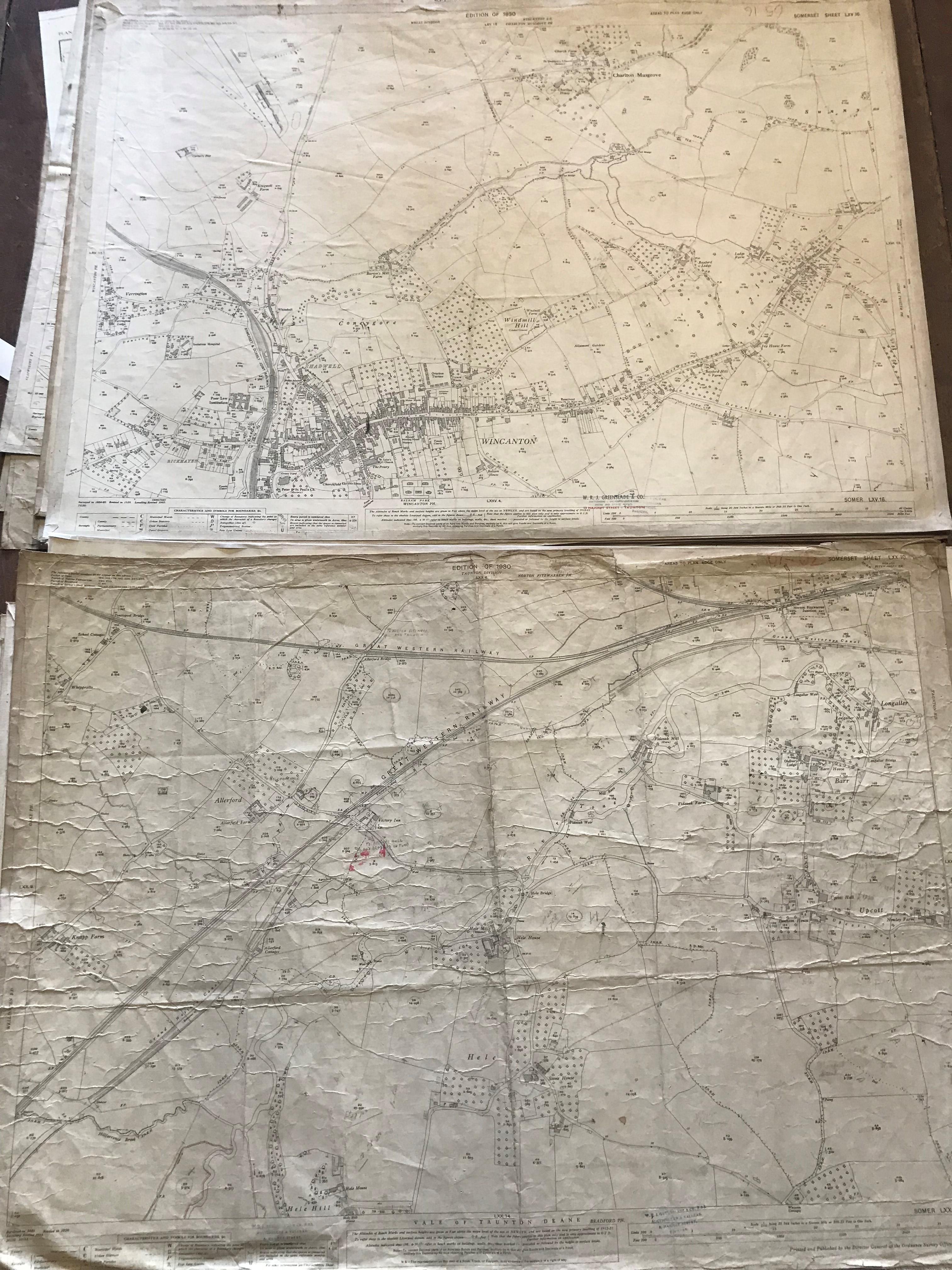 COLLECTION OF THIRTY 1:2500 ORDNANCE SURVEY MAPS covering Wincanton; Langport; North Barrow; - Image 2 of 15