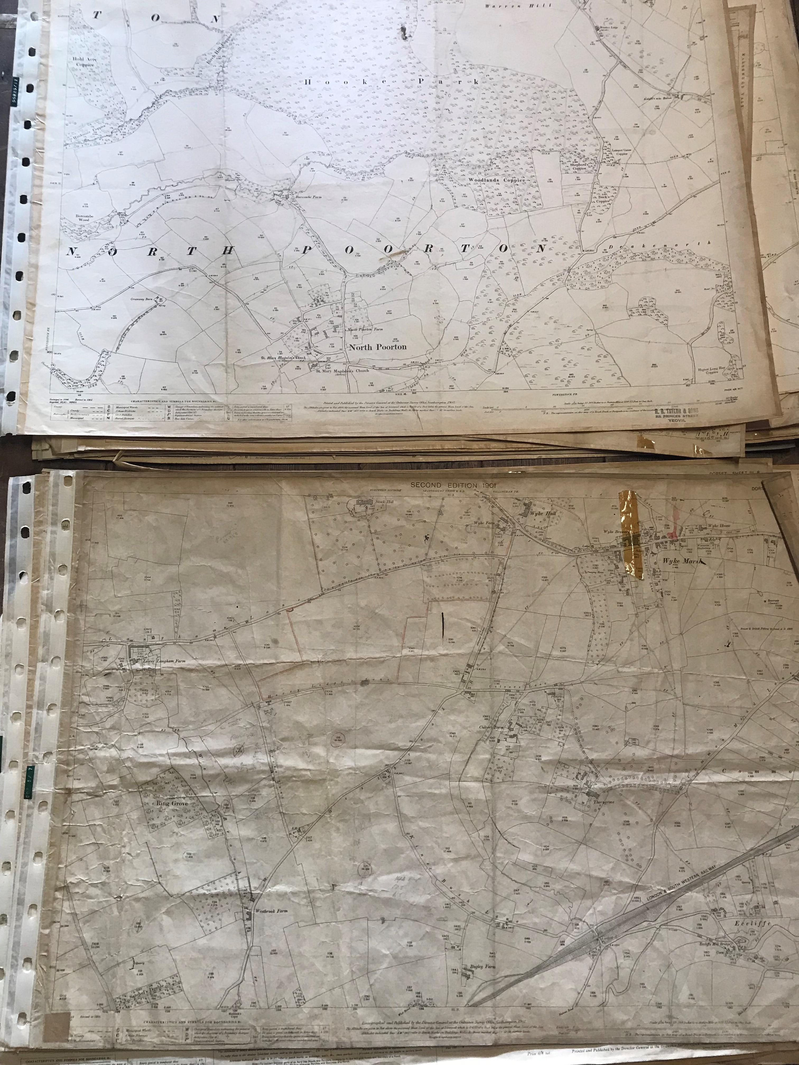 COLLECTION OF THIRTY 1:2500 ORDNANCE SURVEY MAPS covering Marnhull; Stoke St Mary & Haydon; - Image 4 of 16