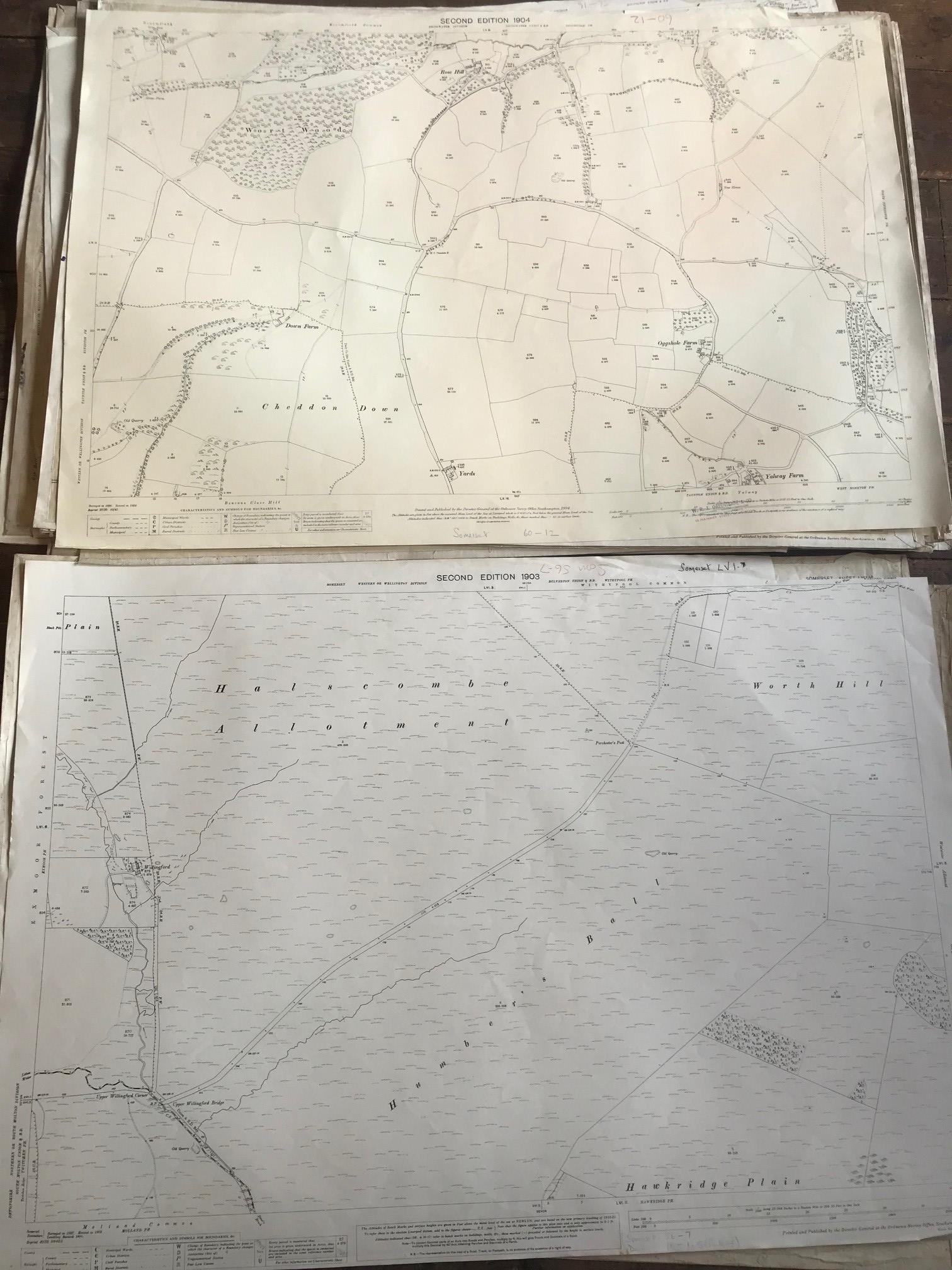 COLLECTION OF THIRTY 1:2500 ORDNANCE SURVEY MAPS covering Raddington; East Combe and Combe Florey; - Image 5 of 16