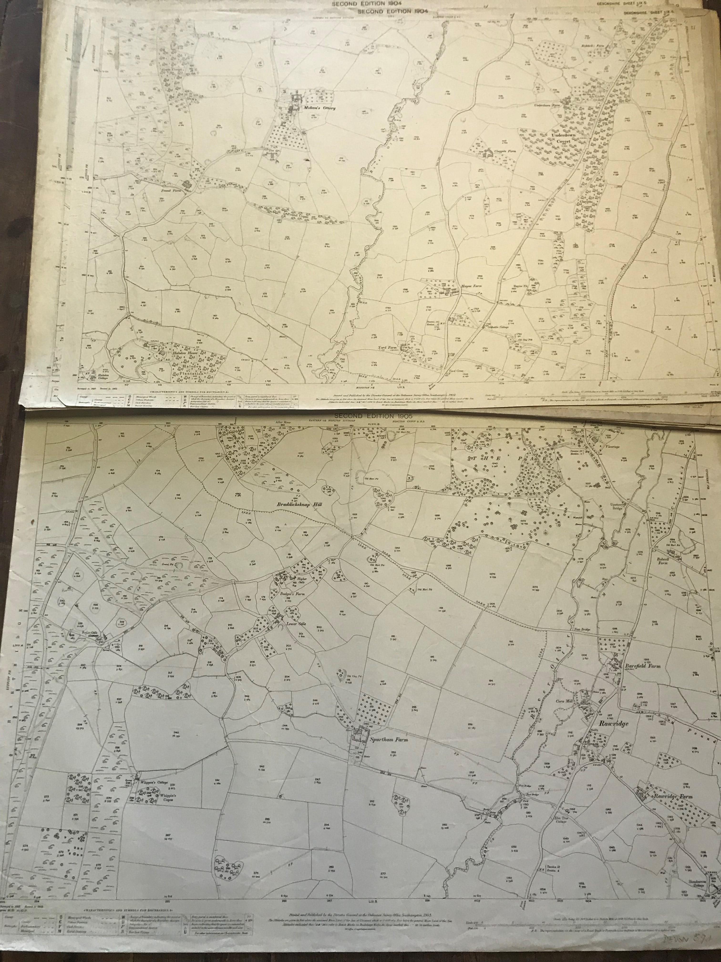 COLLECTION OF THIRTY 1:2500 ORDNANCE SURVEY MAPS covering Dunkerswell; Kennford; Luppitt; - Image 6 of 14