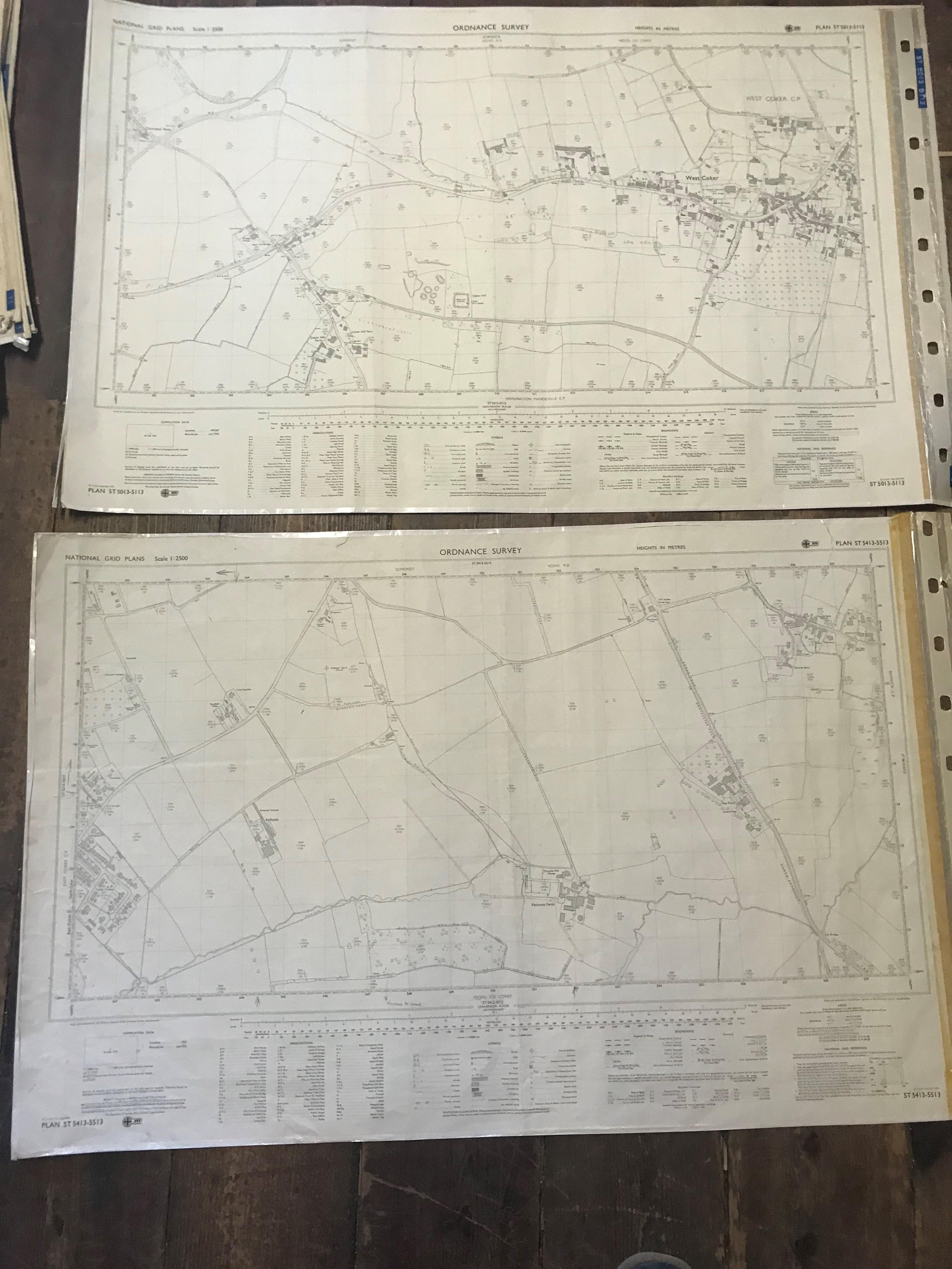 COLLECTION OF THIRTY 1:2500 ORDNANCE SURVEY MAPS covering West & Middle Chinnock; Cheddon Down; - Image 8 of 16