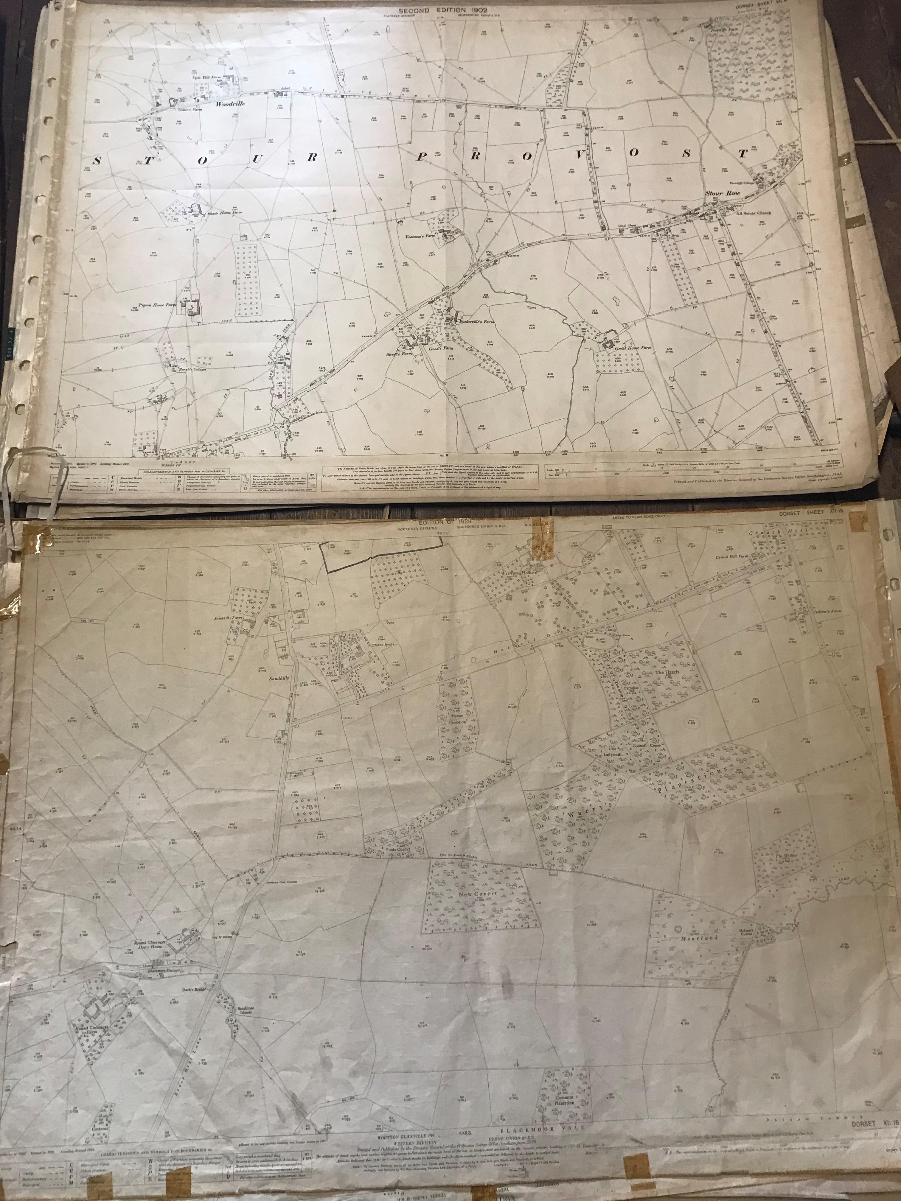 COLLECTION OF THIRTY 1:2500 ORDNANCE SURVEY MAPS covering Marnhull; Stoke St Mary & Haydon; - Image 6 of 16