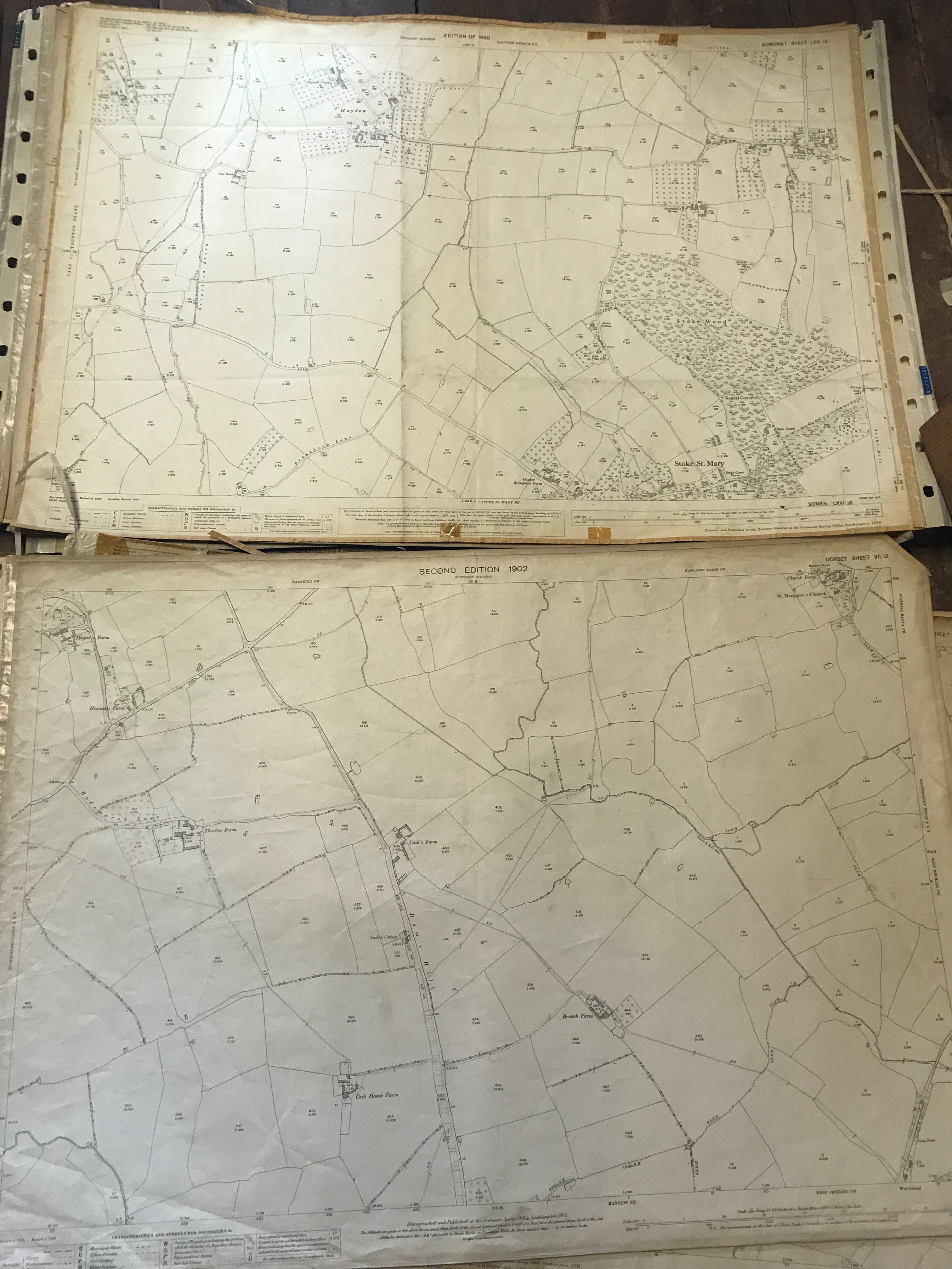 COLLECTION OF THIRTY 1:2500 ORDNANCE SURVEY MAPS covering Marnhull; Stoke St Mary & Haydon; - Image 2 of 16