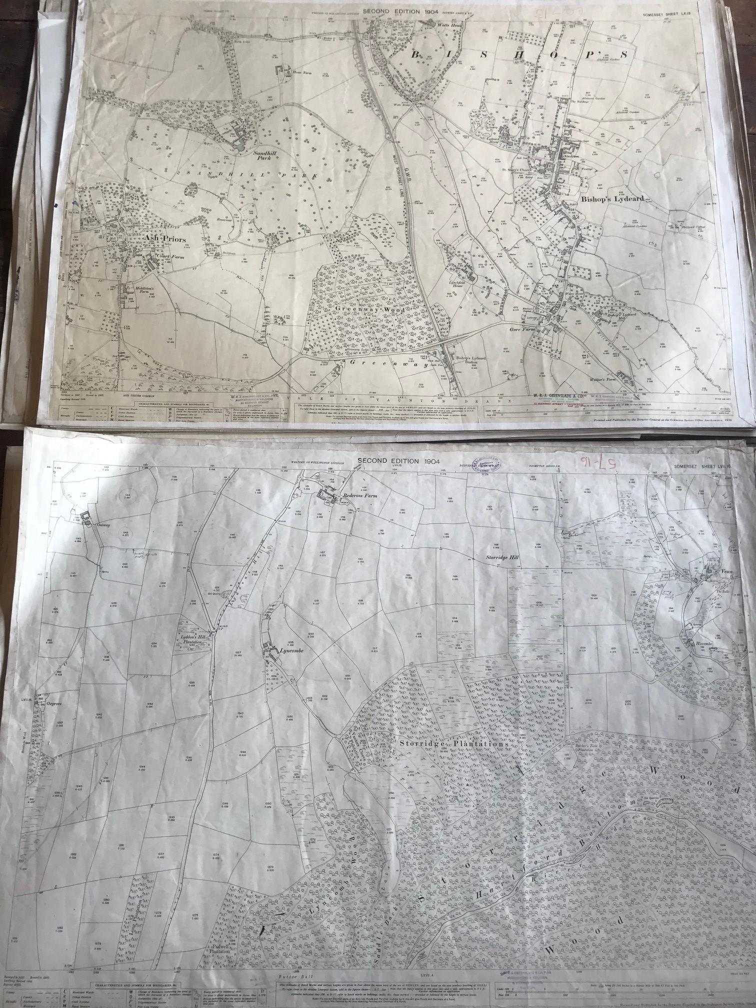 COLLECTION OF THIRTY 1:2500 ORDNANCE SURVEY MAPS covering Raddington; East Combe and Combe Florey; - Image 6 of 16