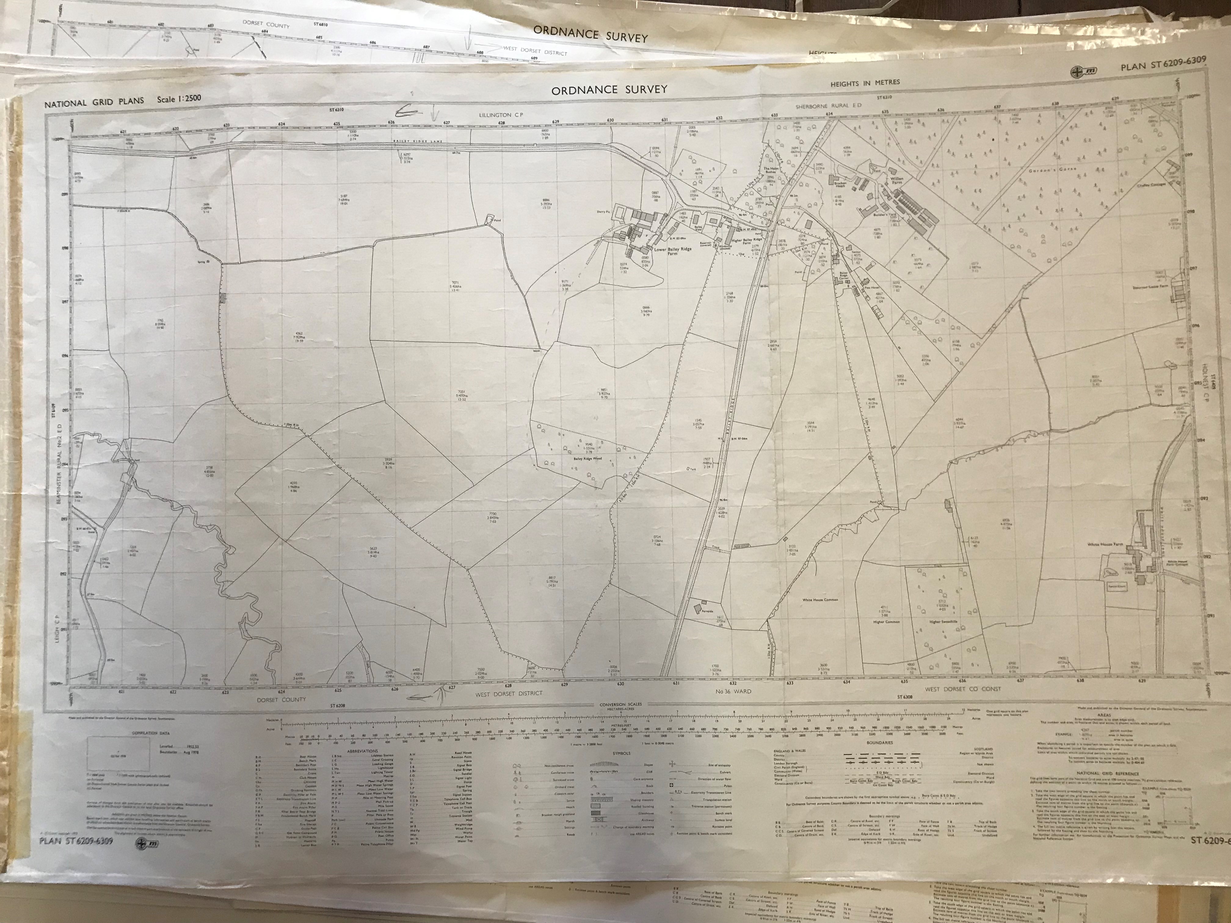 COLLECTION OF THIRTY 1:2500 ORDNANCE SURVEY MAPS covering Crewkerne; Lillington; Coker;