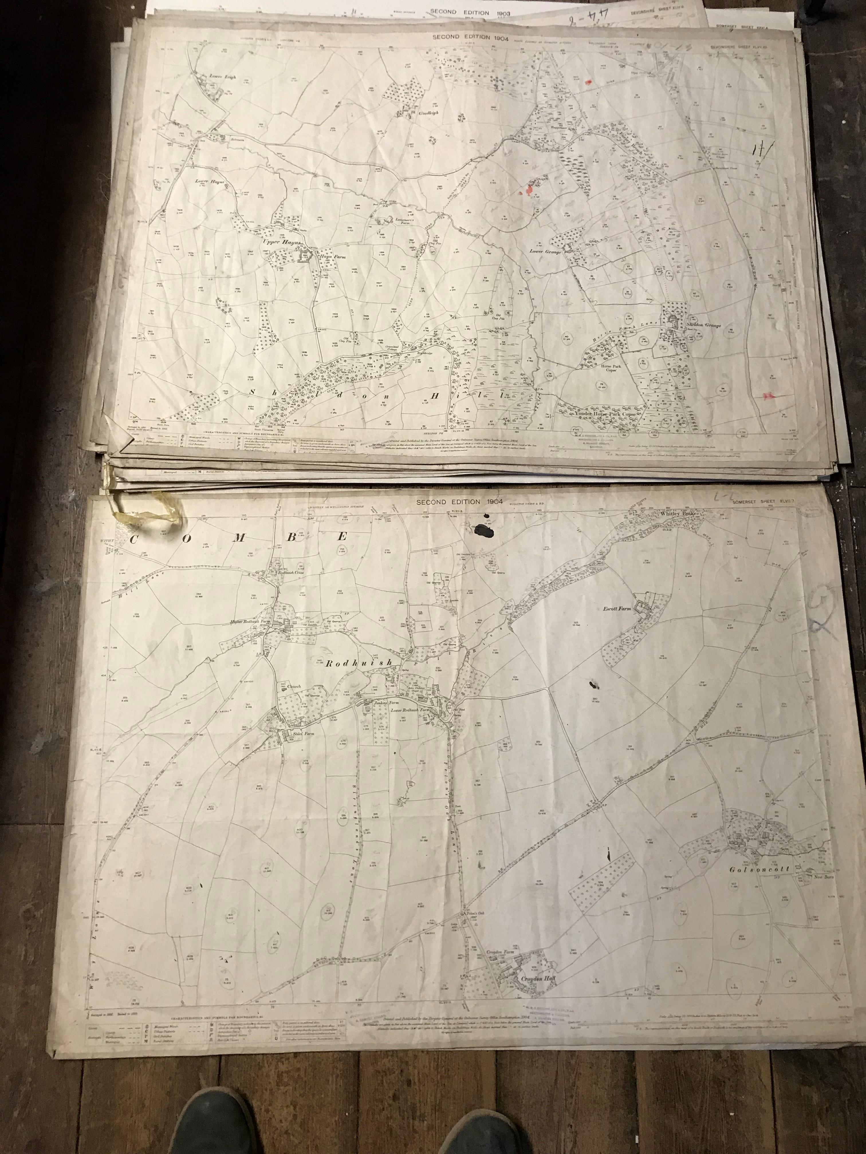 COLLECTION OF THIRTY 1:2500 ORDNANCE SURVEY MAPS covering Bowden; Biscombe; Chapelhayes, - Image 6 of 13