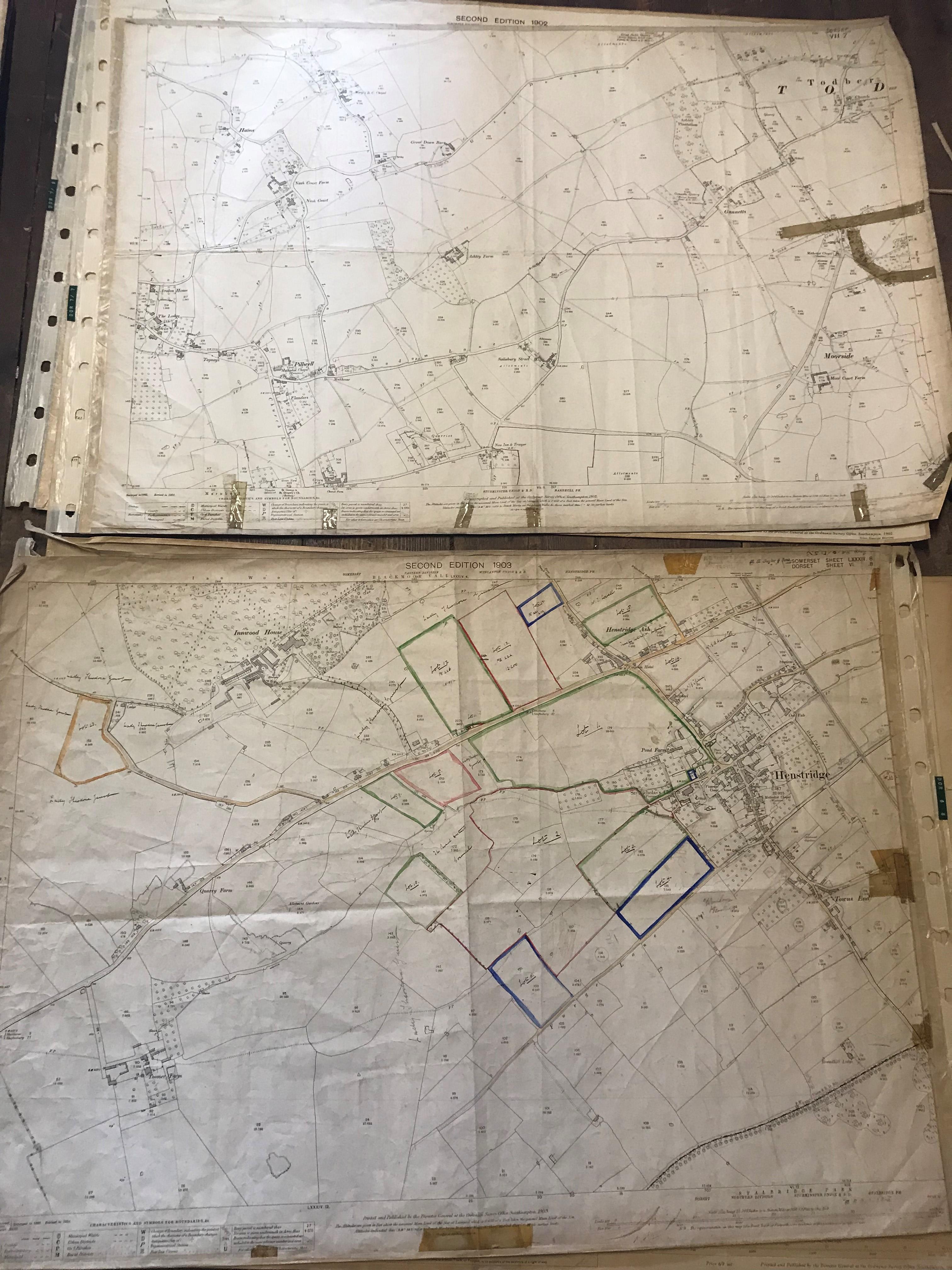 COLLECTION OF THIRTY 1:2500 ORDNANCE SURVEY MAPS covering Marnhull; Stoke St Mary & Haydon; - Image 10 of 16