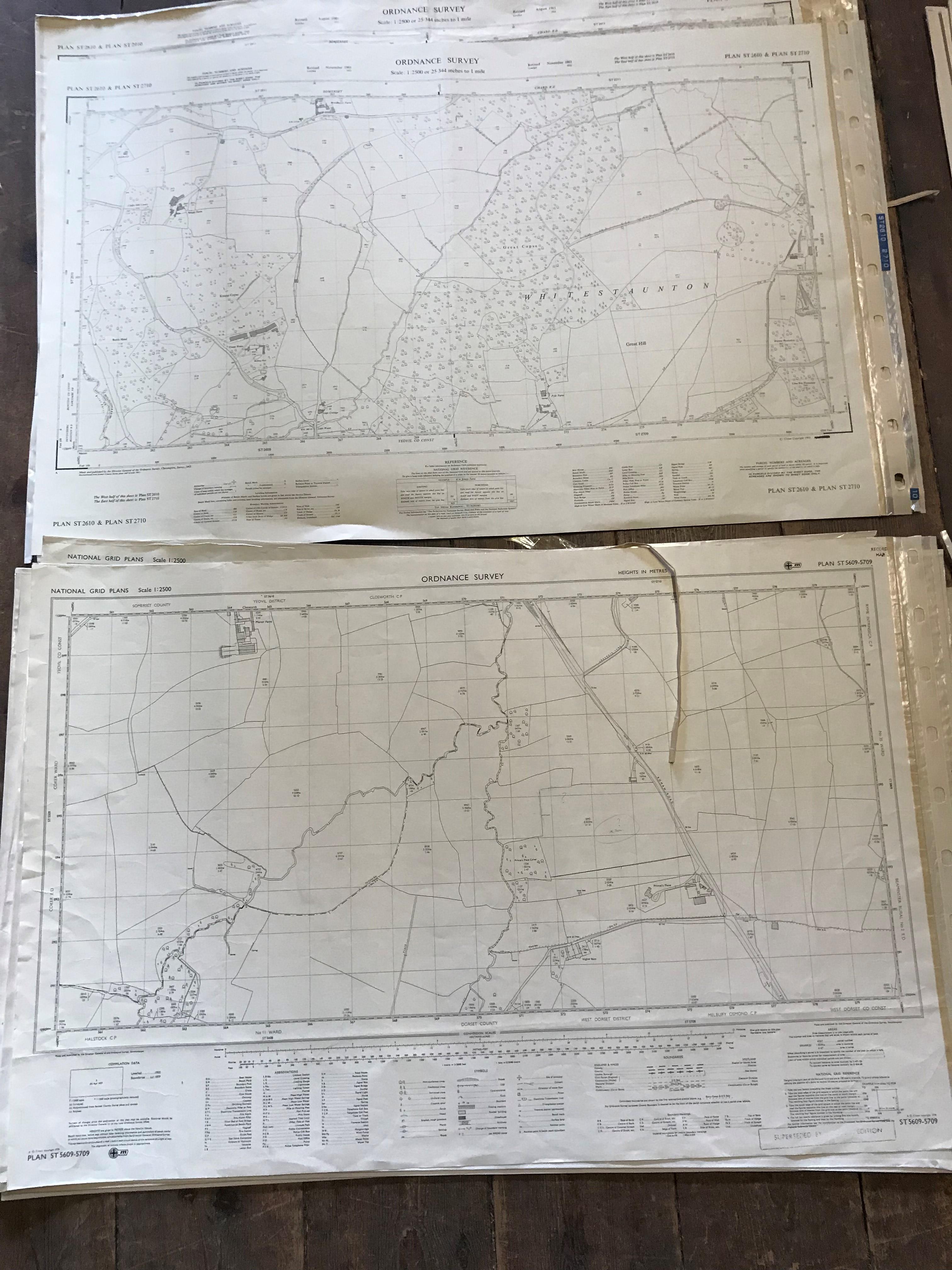 COLLECTION OF THIRTY 1:2500 ORDNANCE SURVEY MAPS covering Crewkerne; Lillington; Coker; - Image 5 of 16