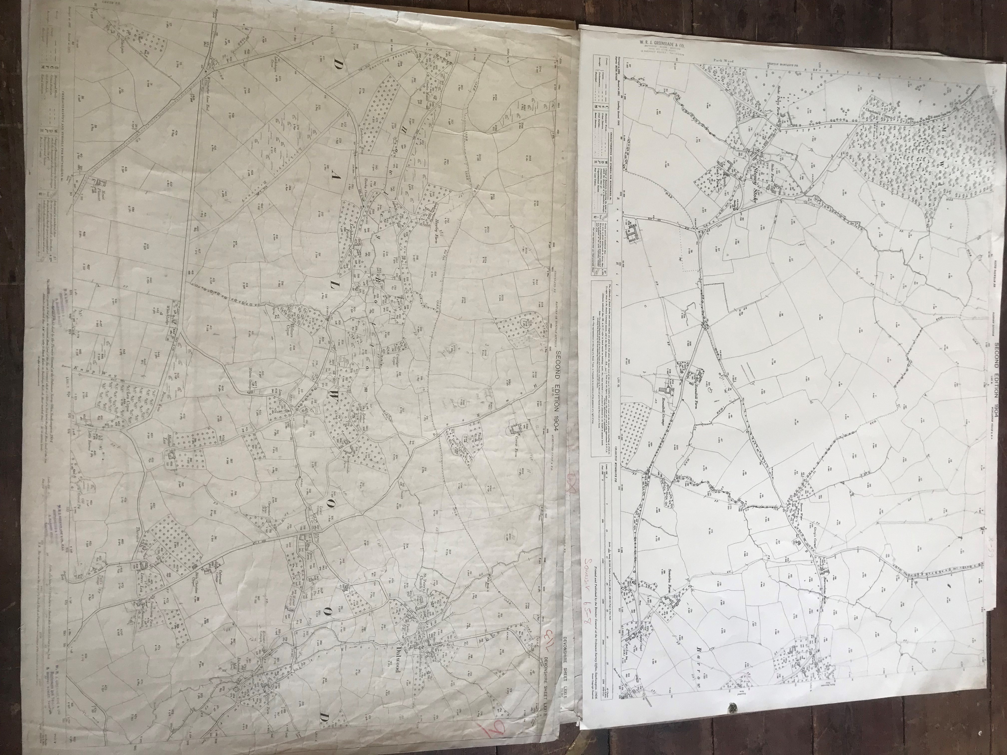 COLLECTION OF THIRTY 1:2500 ORDNANCE SURVEY MAPS covering Otterhampton; Woolston; Lower Vellow and - Image 7 of 9