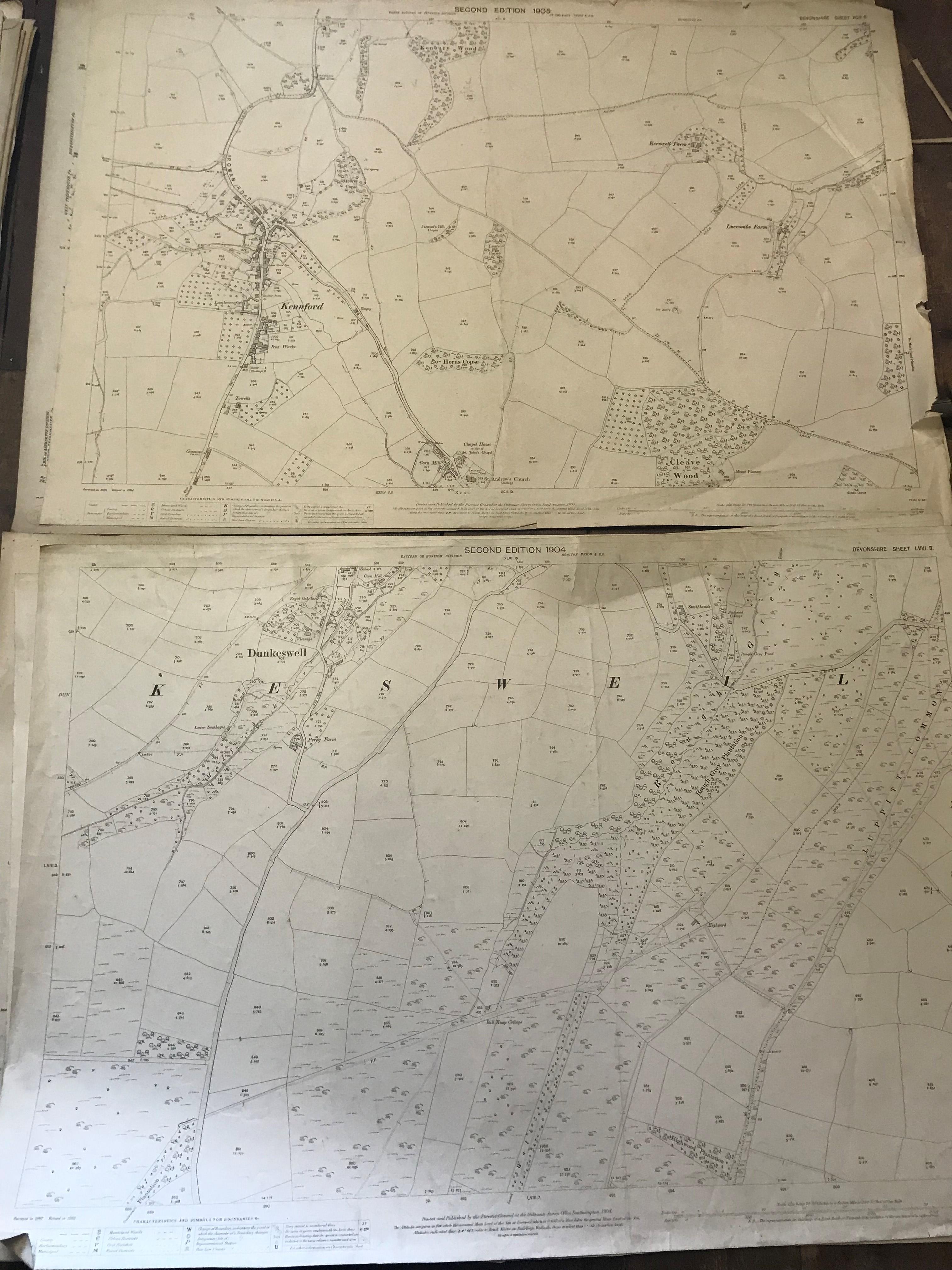 COLLECTION OF THIRTY 1:2500 ORDNANCE SURVEY MAPS covering Dunkerswell; Kennford; Luppitt; - Image 2 of 14