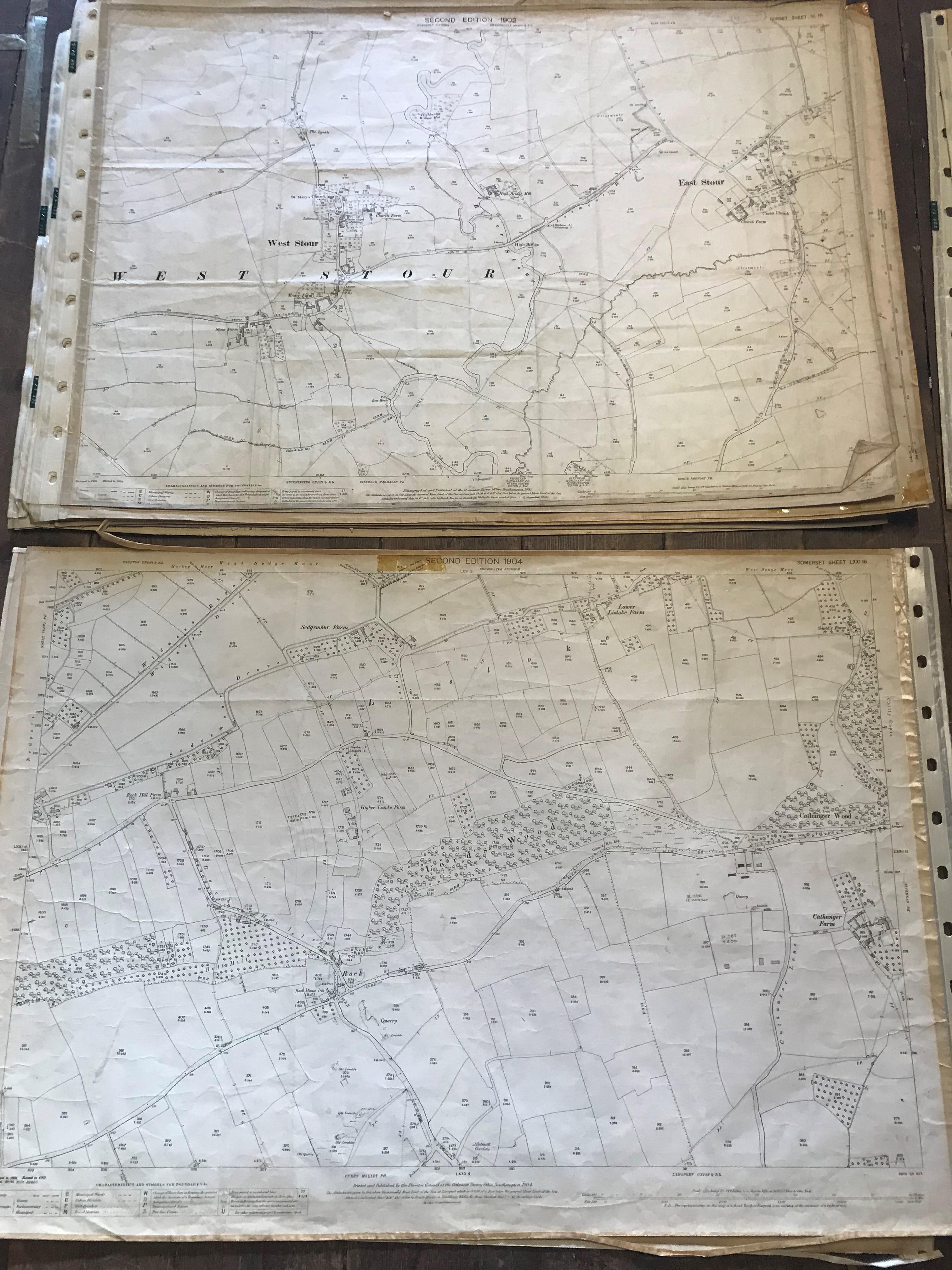 COLLECTION OF THIRTY 1:2500 ORDNANCE SURVEY MAPS covering Marnhull; Stoke St Mary & Haydon; - Image 11 of 16