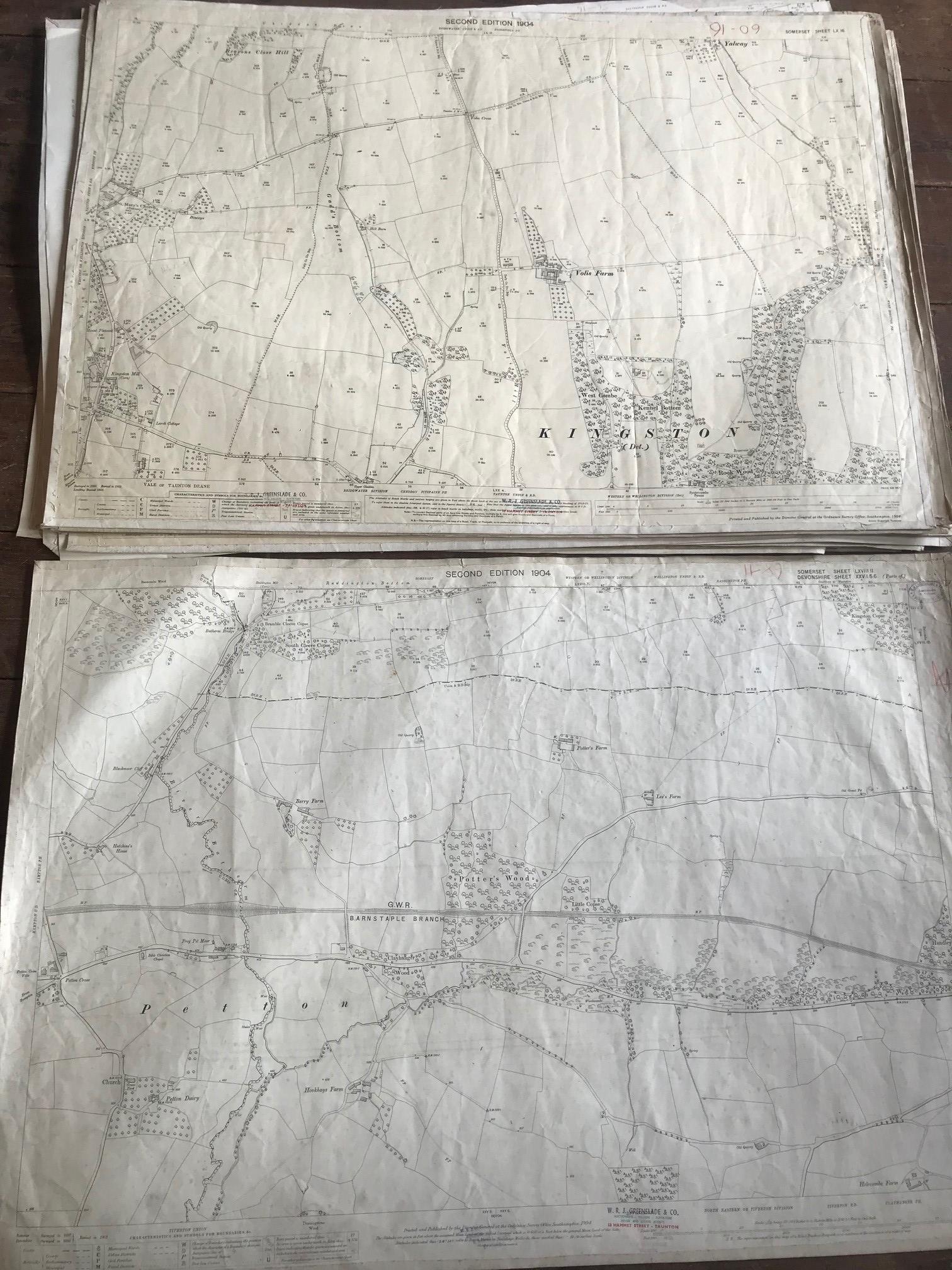 COLLECTION OF THIRTY 1:2500 ORDNANCE SURVEY MAPS covering Raddington; East Combe and Combe Florey; - Image 8 of 16