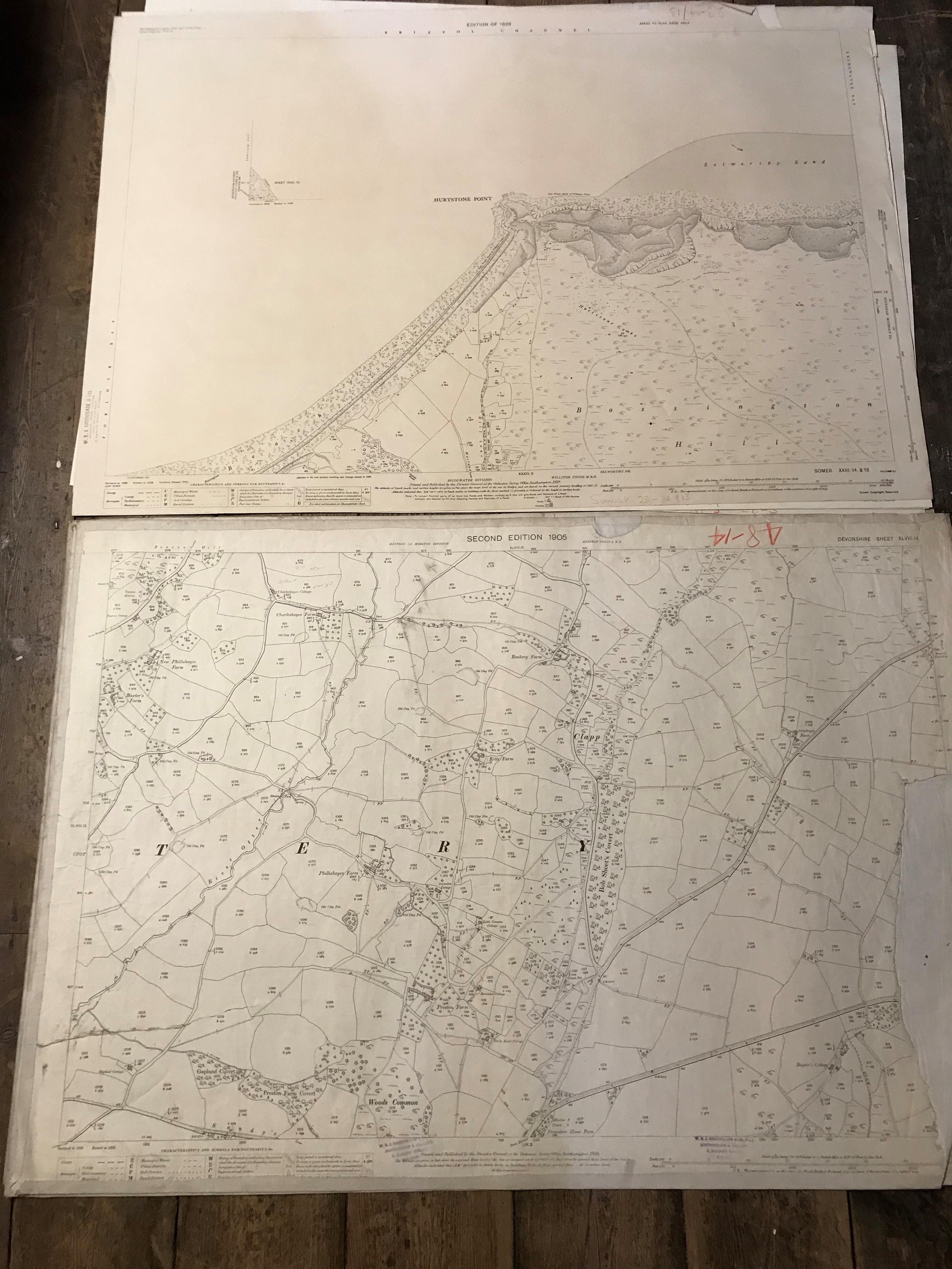 COLLECTION OF THIRTY 1:2500 ORDNANCE SURVEY MAPS covering Bowden; Biscombe; Chapelhayes, - Image 13 of 13