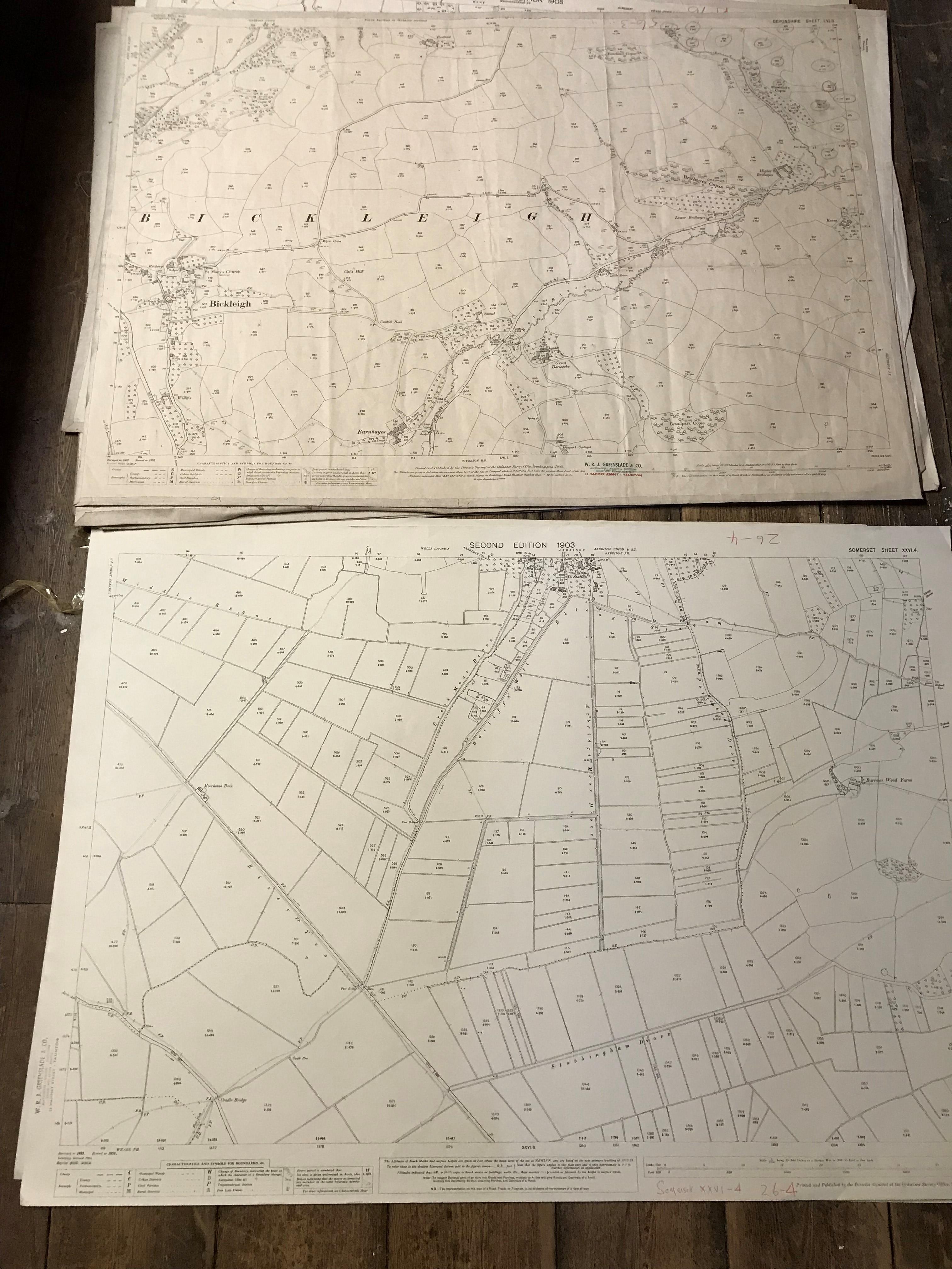 COLLECTION OF THIRTY 1:2500 ORDNANCE SURVEY MAPS covering Bowden; Biscombe; Chapelhayes, - Image 10 of 13