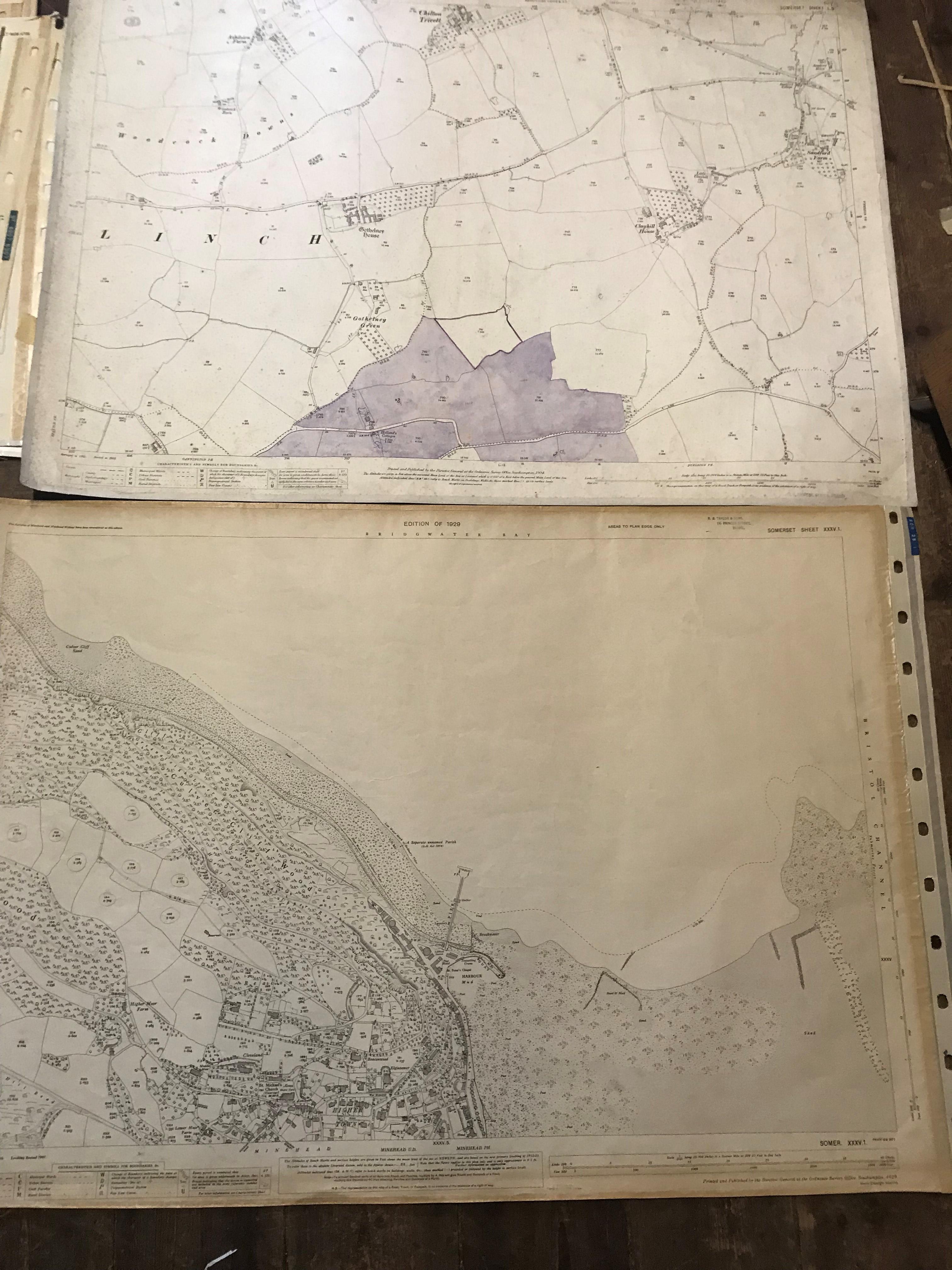 COLLECTION OF THIRTY 1:2500 ORDNANCE SURVEY MAPS covering West Quantoxhead; Watchet; Middlemarsh; - Image 10 of 17