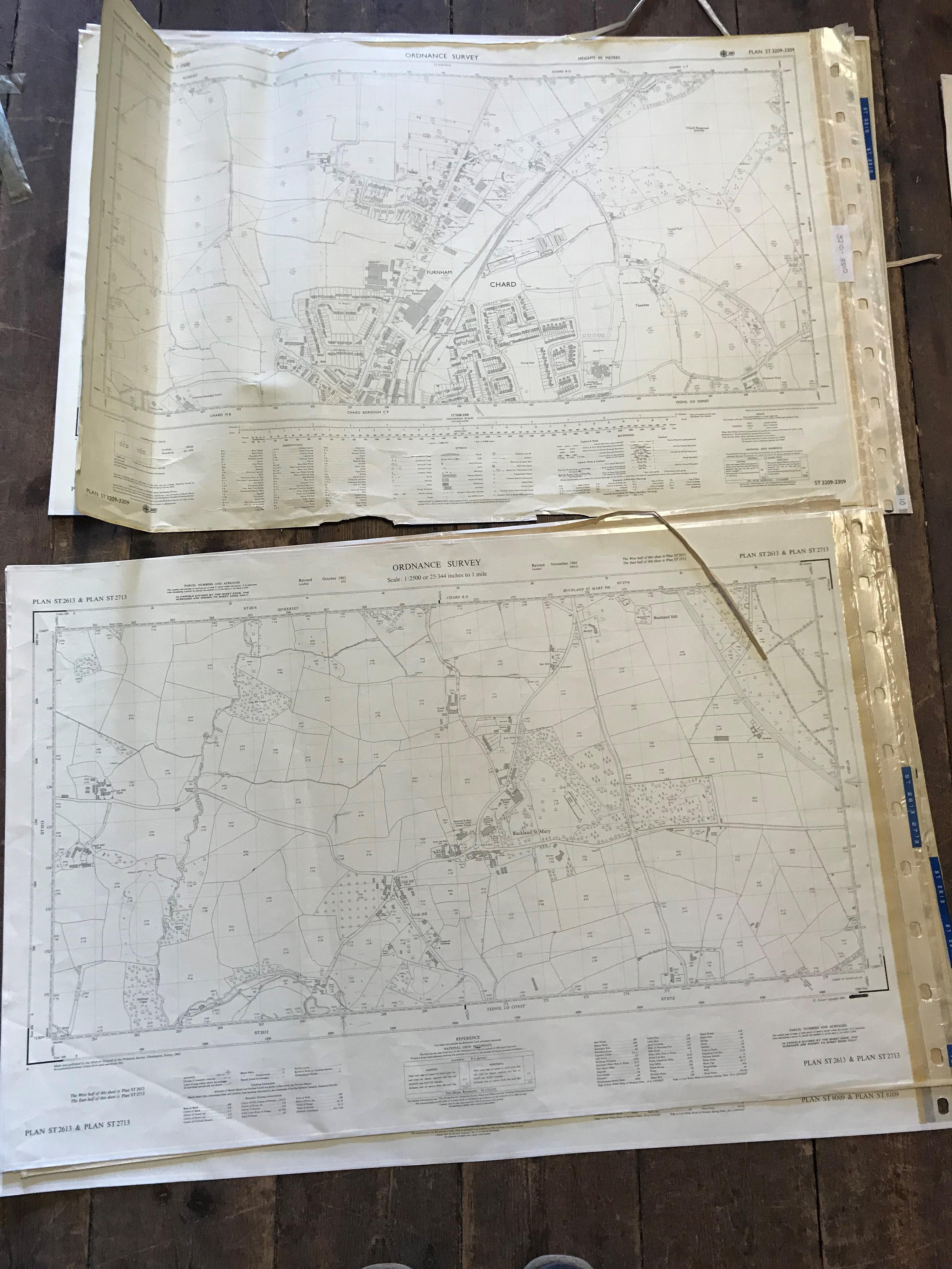 COLLECTION OF THIRTY 1:2500 ORDNANCE SURVEY MAPS covering Crewkerne; Lillington; Coker; - Image 11 of 16